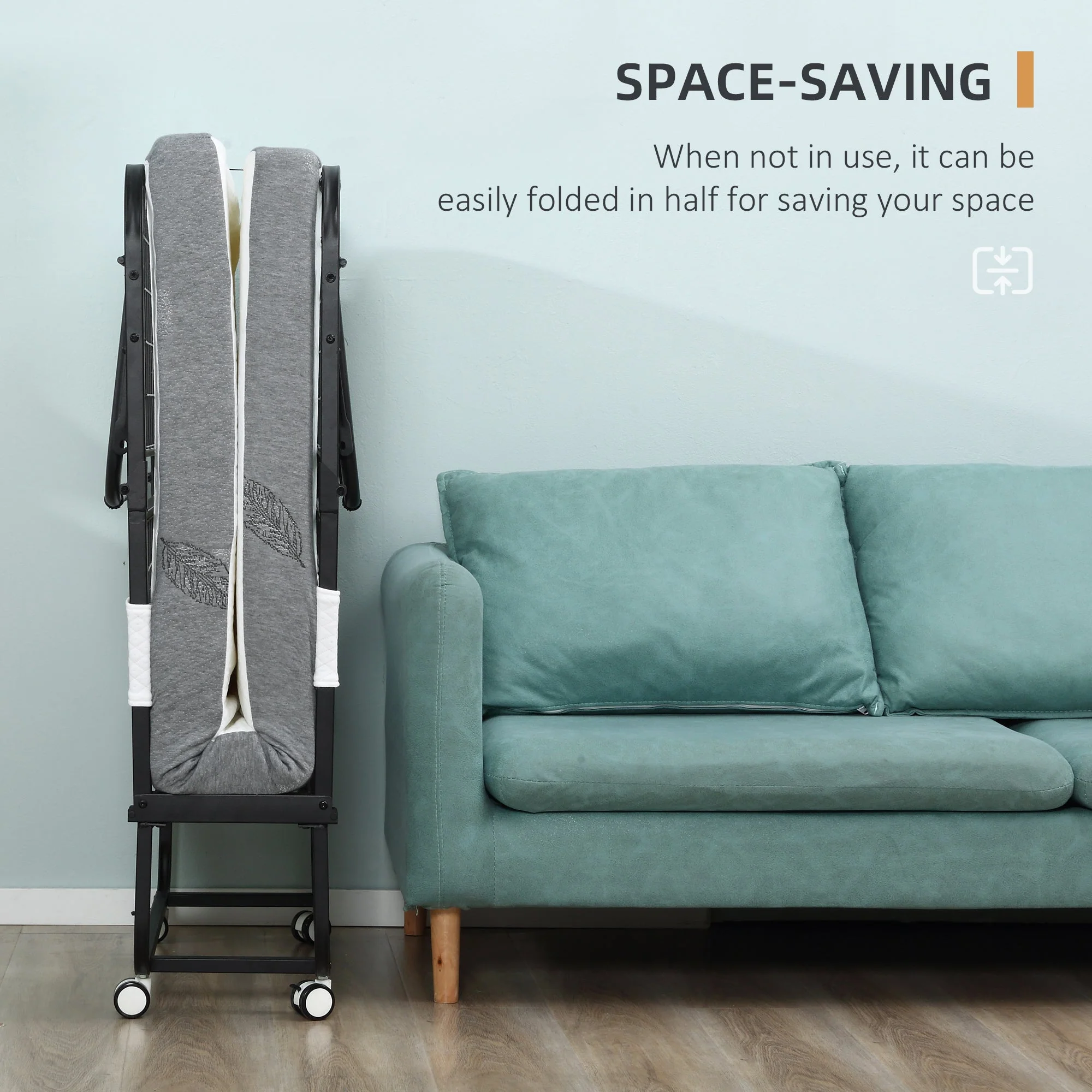 Homcom Folding Bed with 10cm Mattress - Image 5