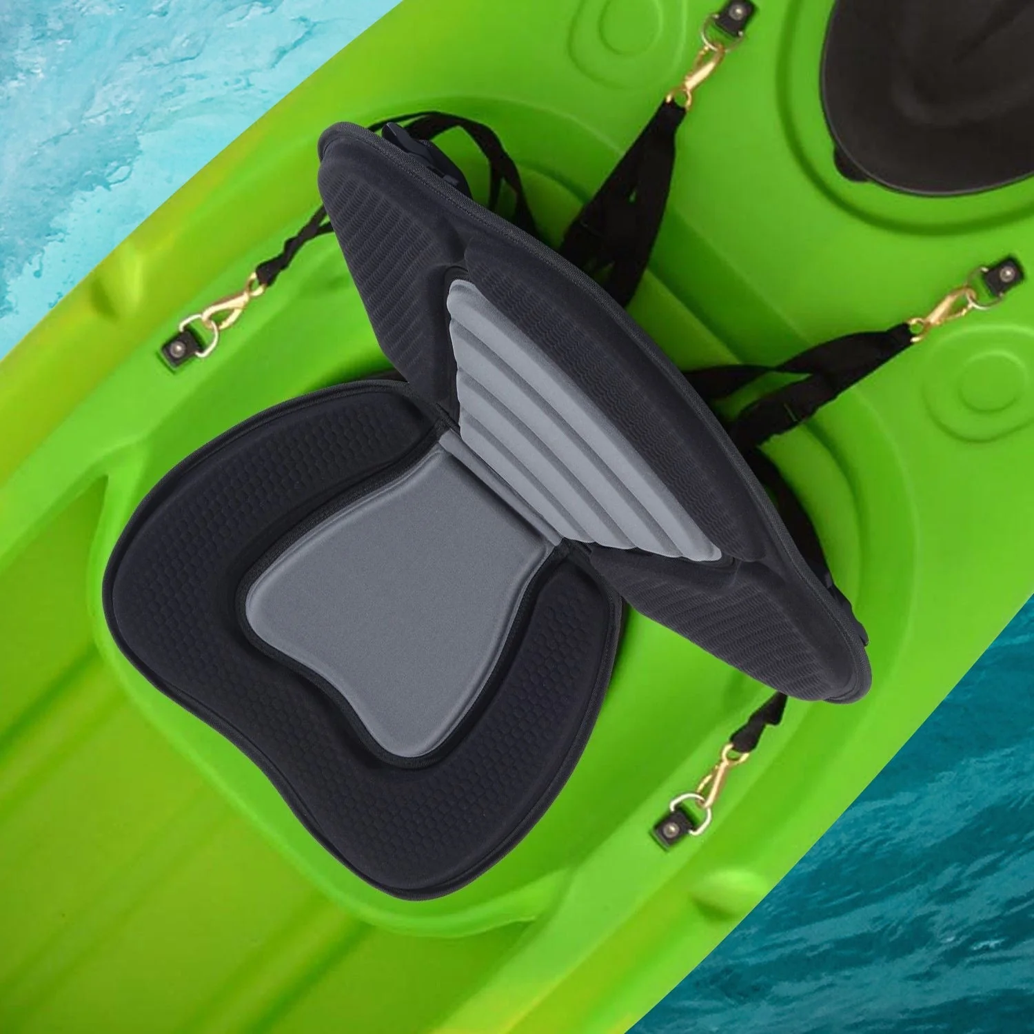 Homcom High Back Detachable Canoe/Kayak Seat-Black - Image 9