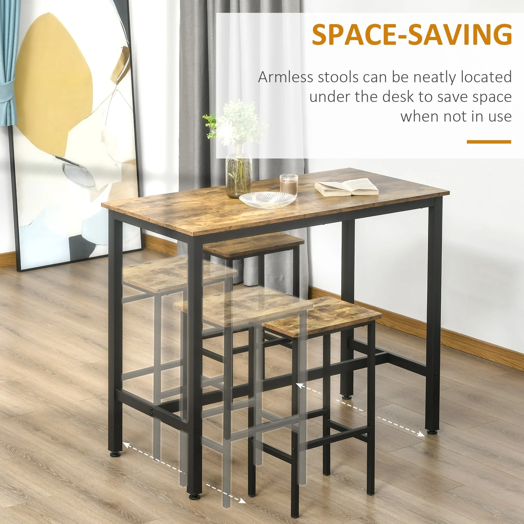 Homcom Industrial Bar Stools - Image 3
