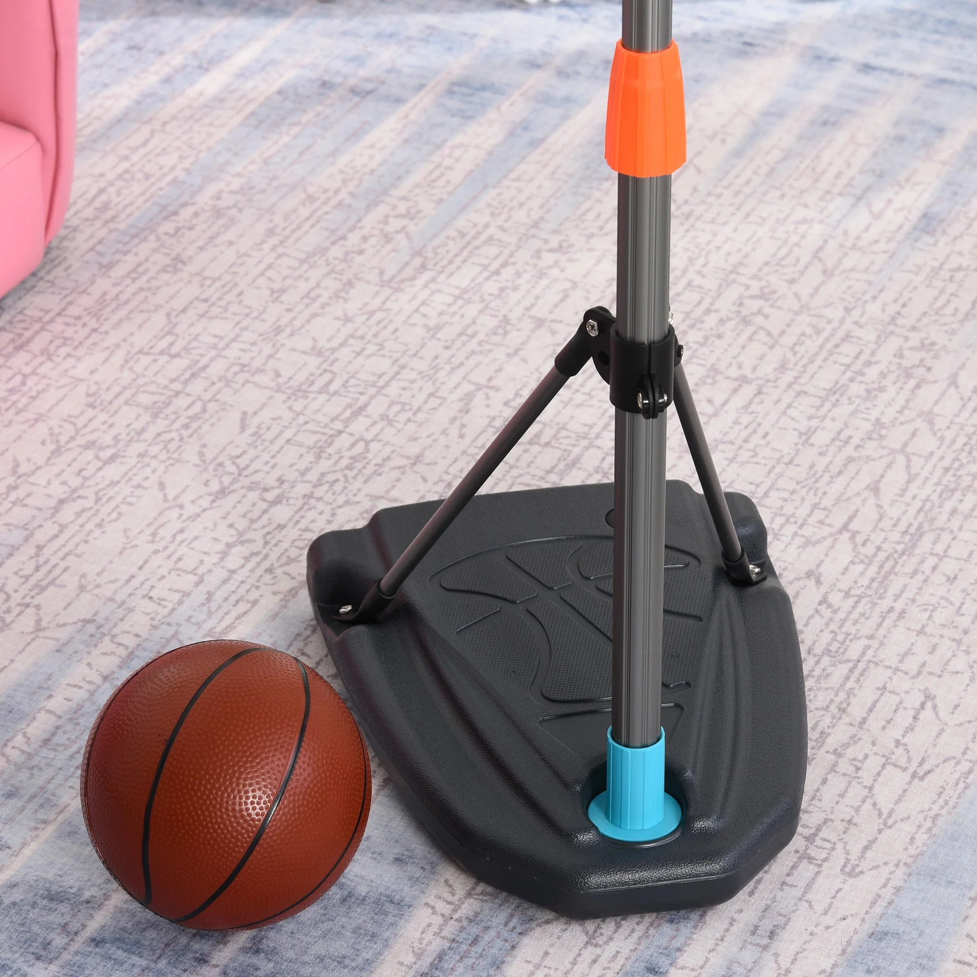 Homcom Kids Height Adjustable Aluminium Basketball Hoop Stand With Ball - Image 5