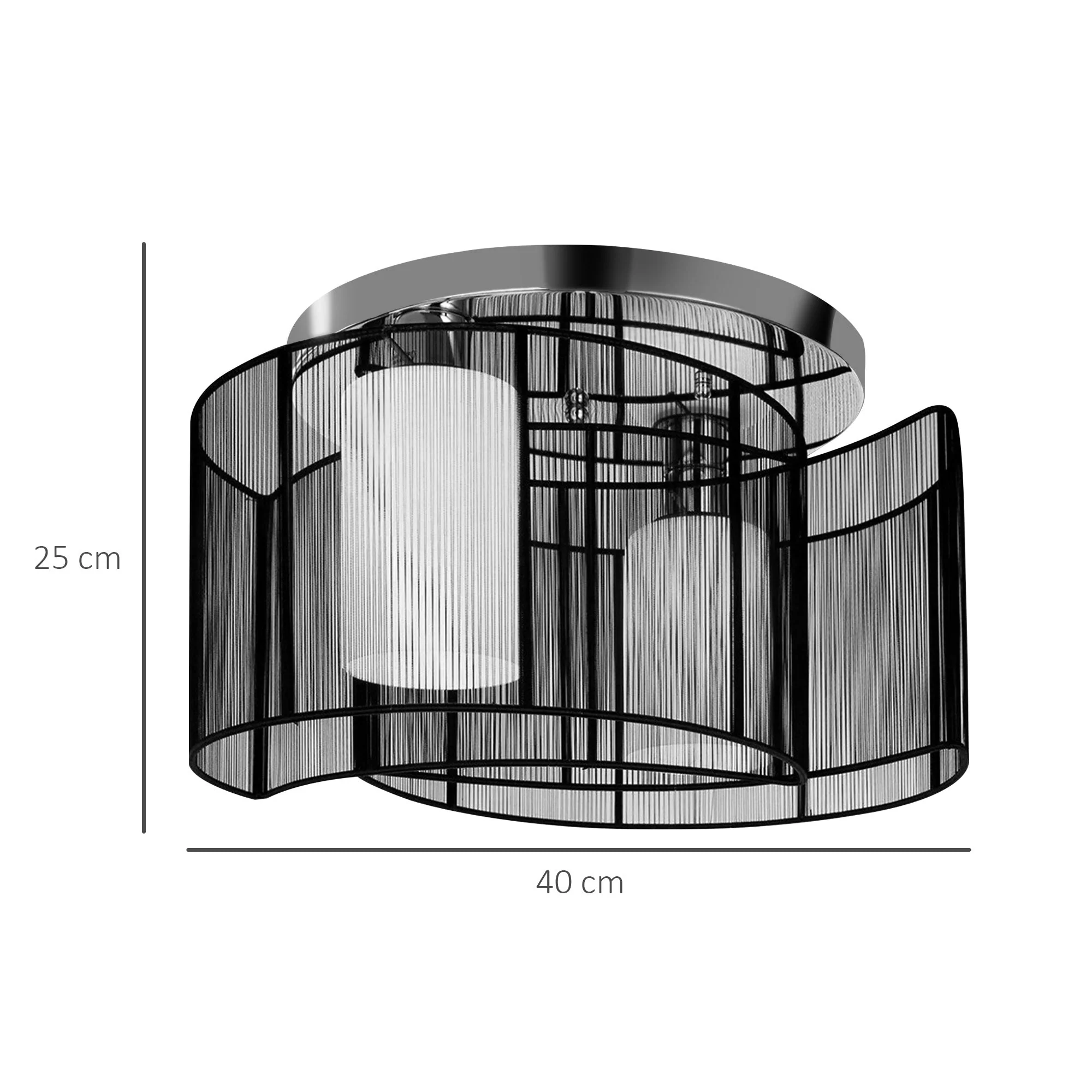 Homcom Modern Design Mini Style Flush Mount Ceiling Light Mount With Flush Metal Finish Chandelier For Hallway - Image 3