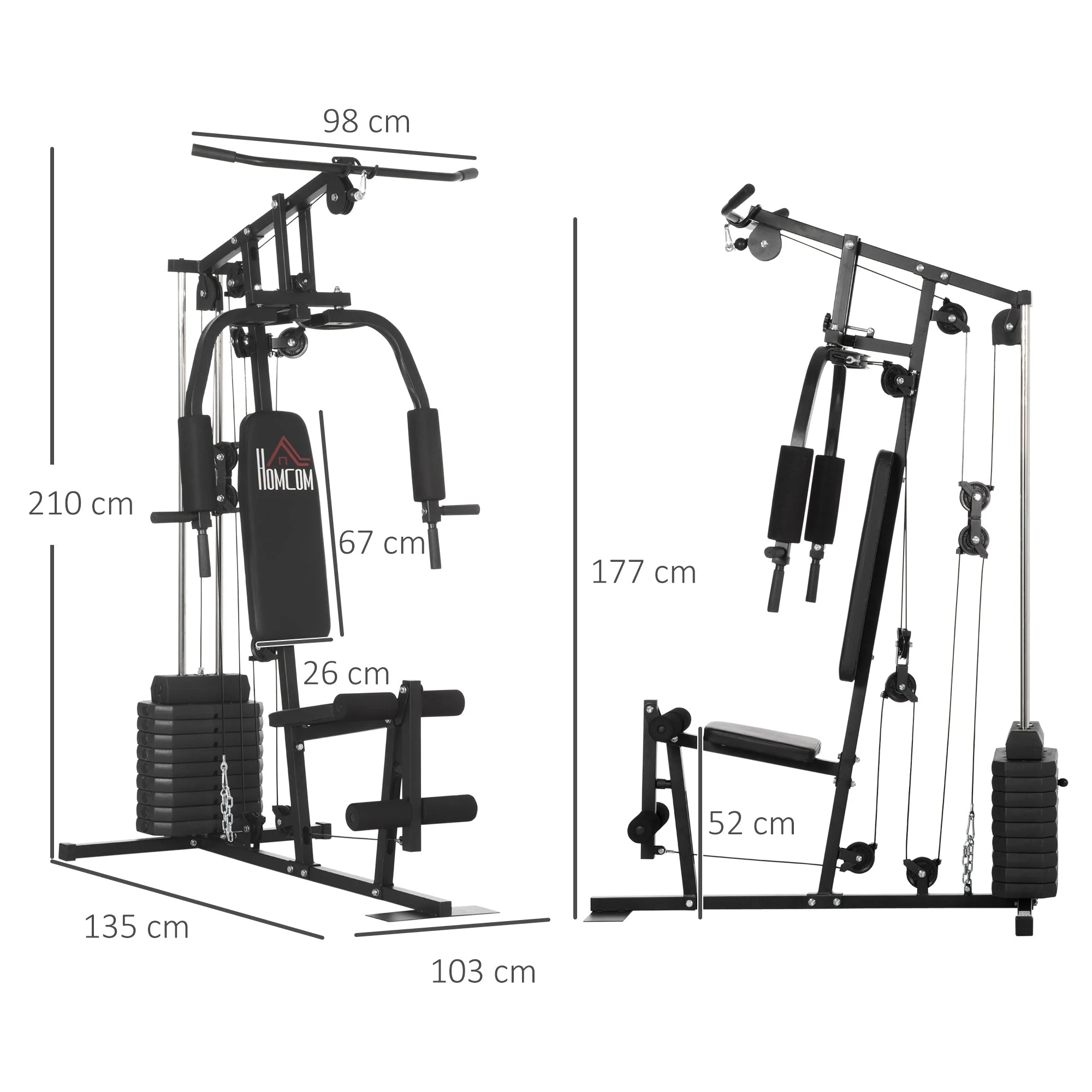 Homcom Multifunction Home Gym Machine - Image 3