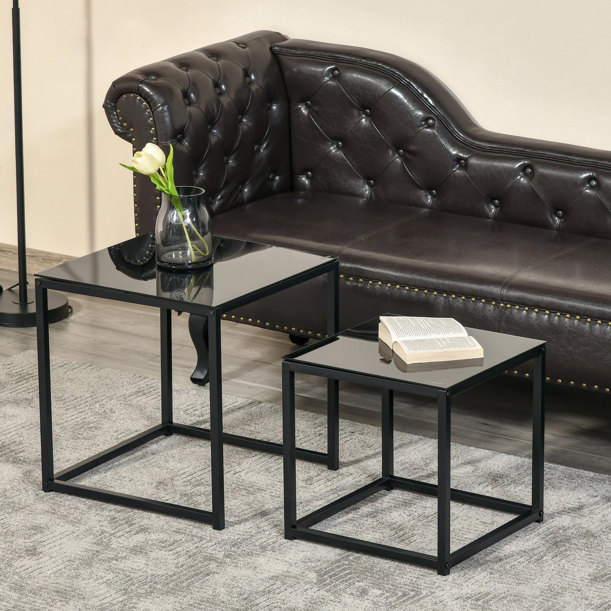 Homcom Nest of 2 Side Tables - Image 4
