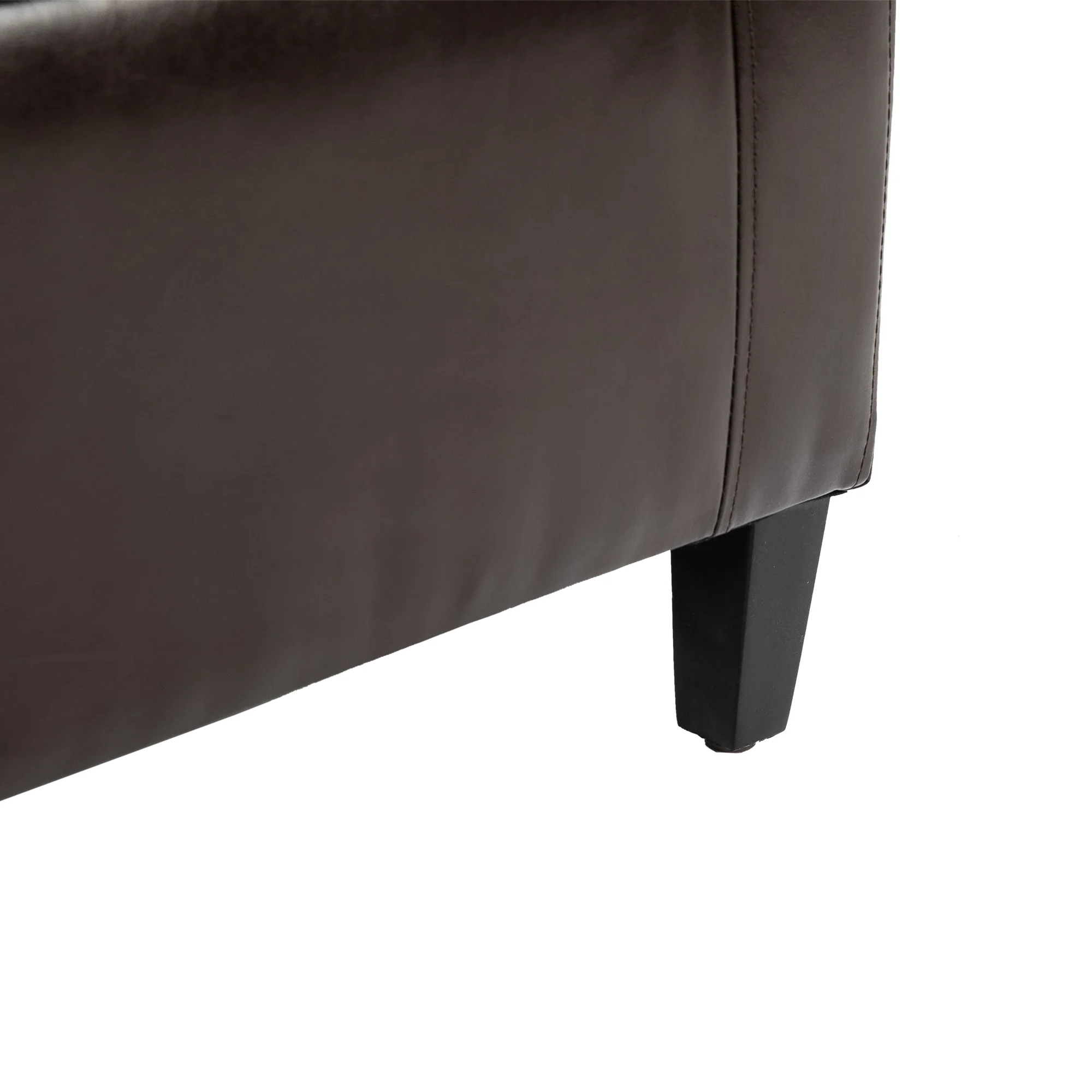 Homcom Pu Leather Storage Ottoman Bench Storage Chest Tufted Ottoman Cube With Flipping Top 92L X 40W X 40H cm Brown - Image 8