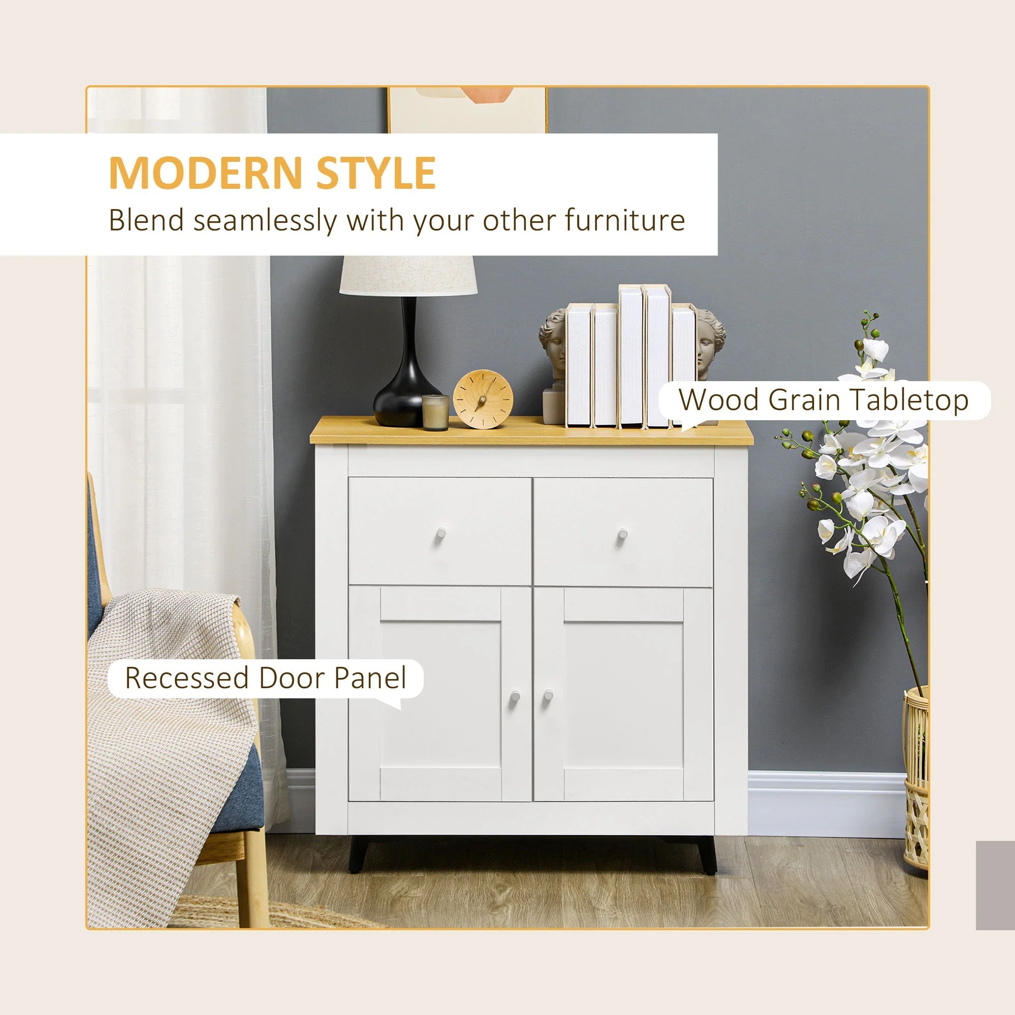 Homcom Sideboard Storage Cabinet - Image 4