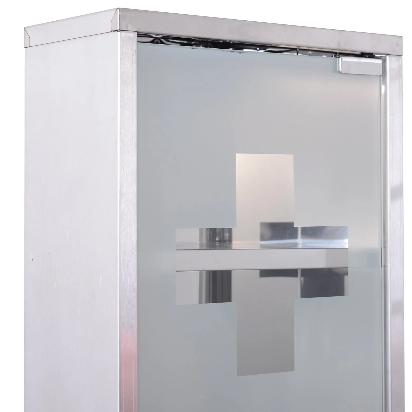 Homcom Stainless Steel wall mounted Medicine Cabinet with 2 Shelves + Security Glass Door Lockable 48 cm(H) - Image 8