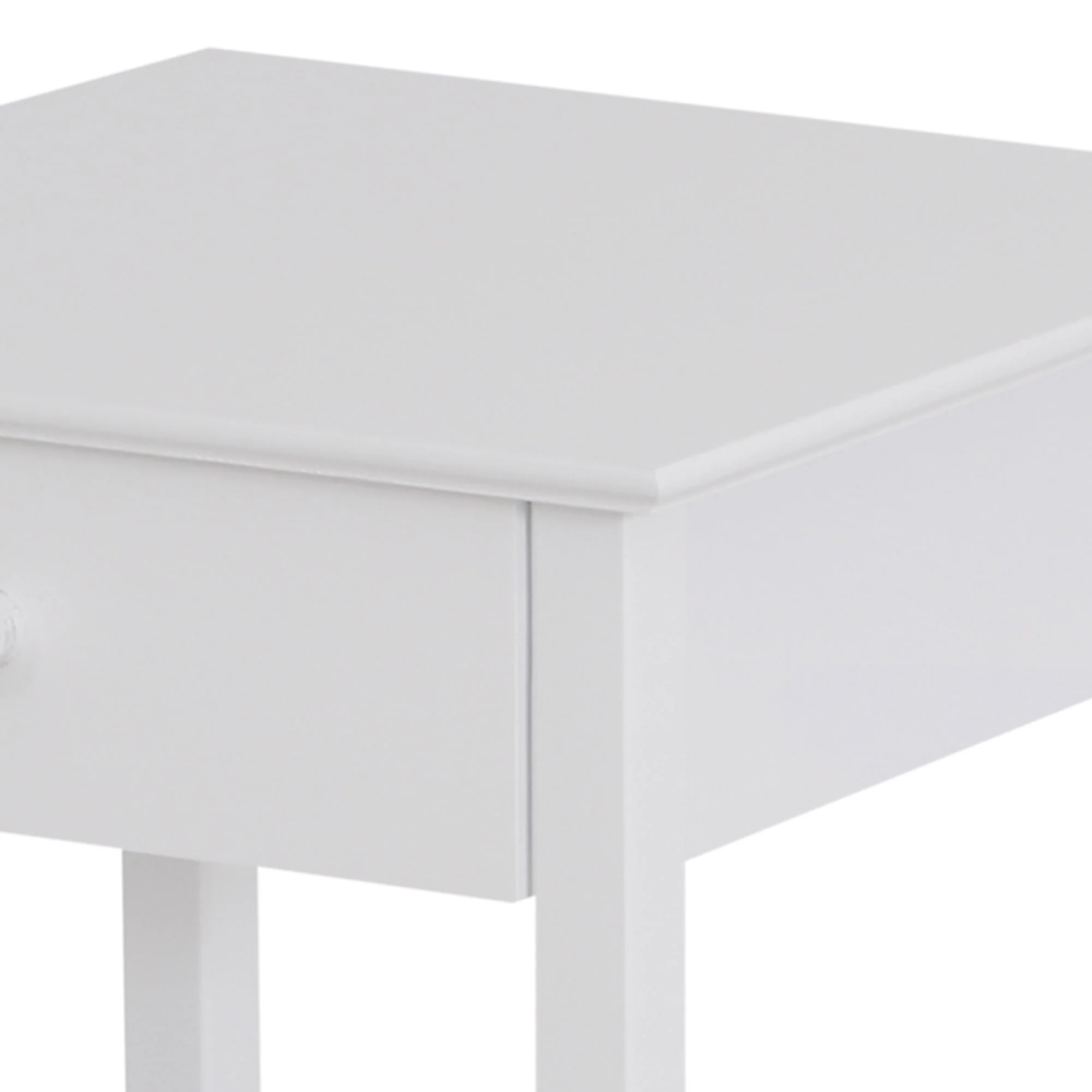 Homcom Wooden Bedside Table Cabinet With Drawer Shelf Storage End Side White Multipurpose Bedroom Night Stand - Image 8