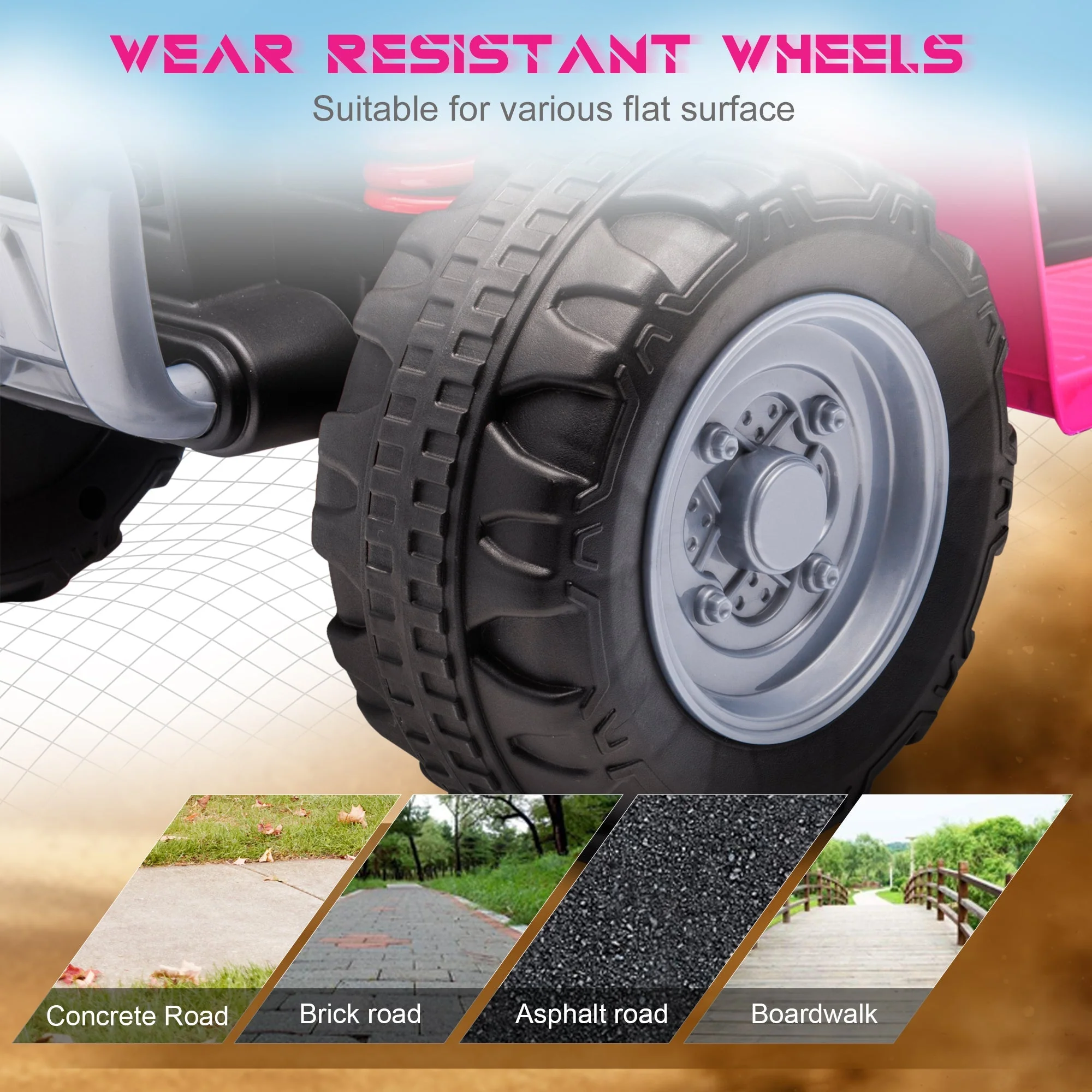 Honda Ride On Quad Bike With LED Light & Horn 1.5 To 3 Years Pink by Aiyaplay - Image 6