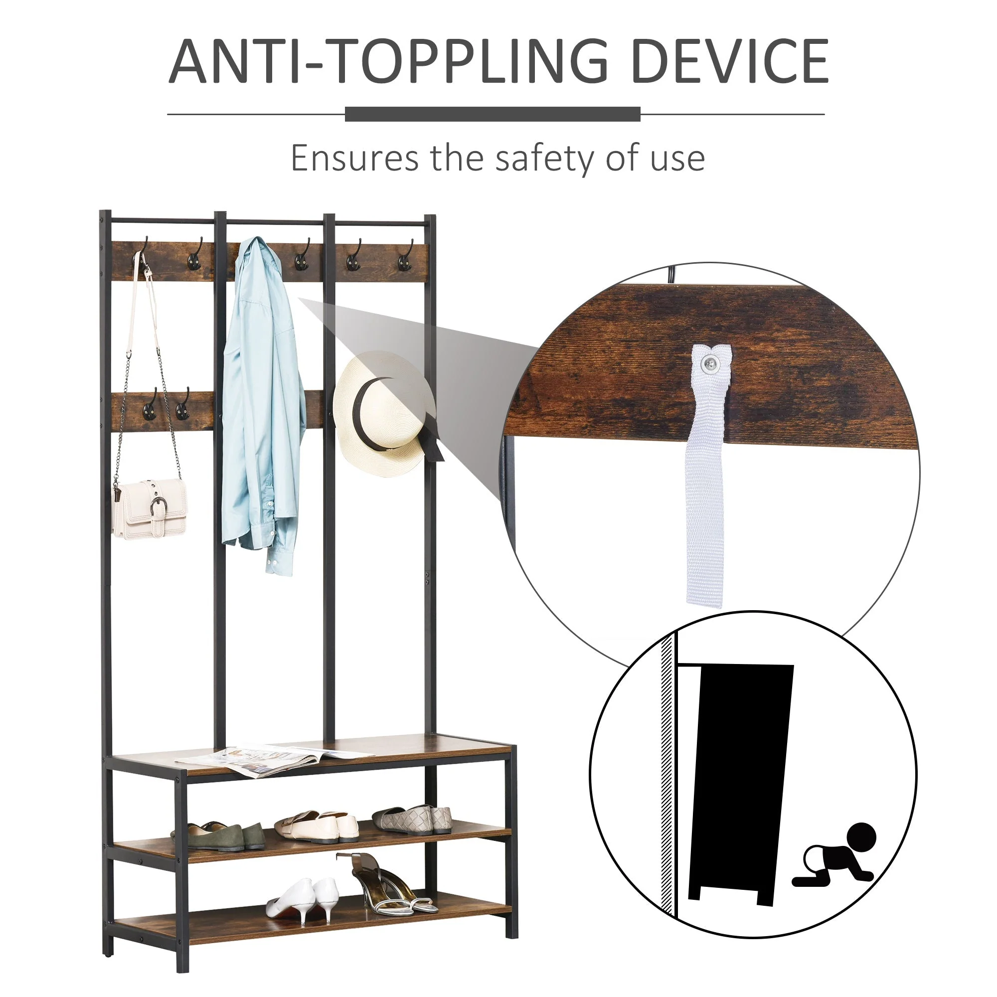 Industrial-Style Coat Rack - Image 4