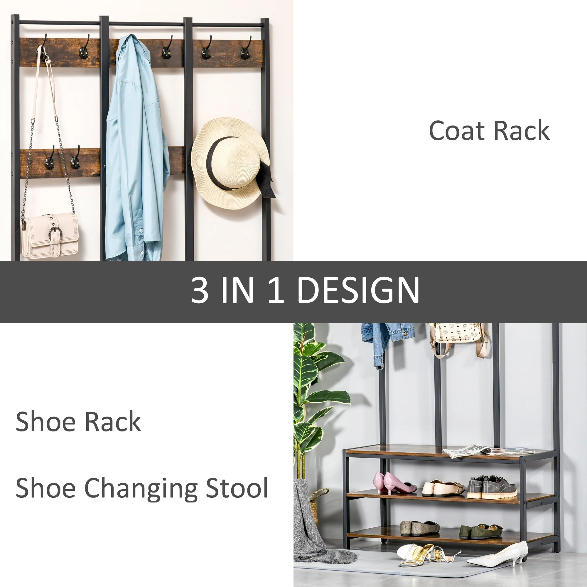 Industrial-Style Coat Rack - Image 5