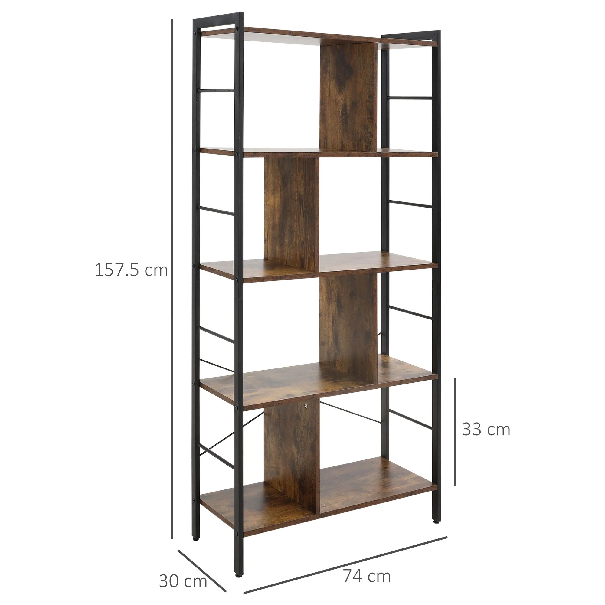 Industrial-Style Four-Tier Shelving Unit - Image 3