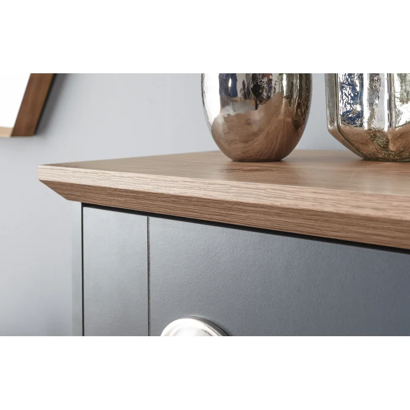 Kendal Tall Shoe Storage Blue 2 Doors 2 Shelves 1 Drawer - Image 4
