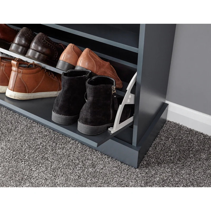 Kendal Tall Shoe Storage Blue 2 Doors 2 Shelves 1 Drawer - Image 9