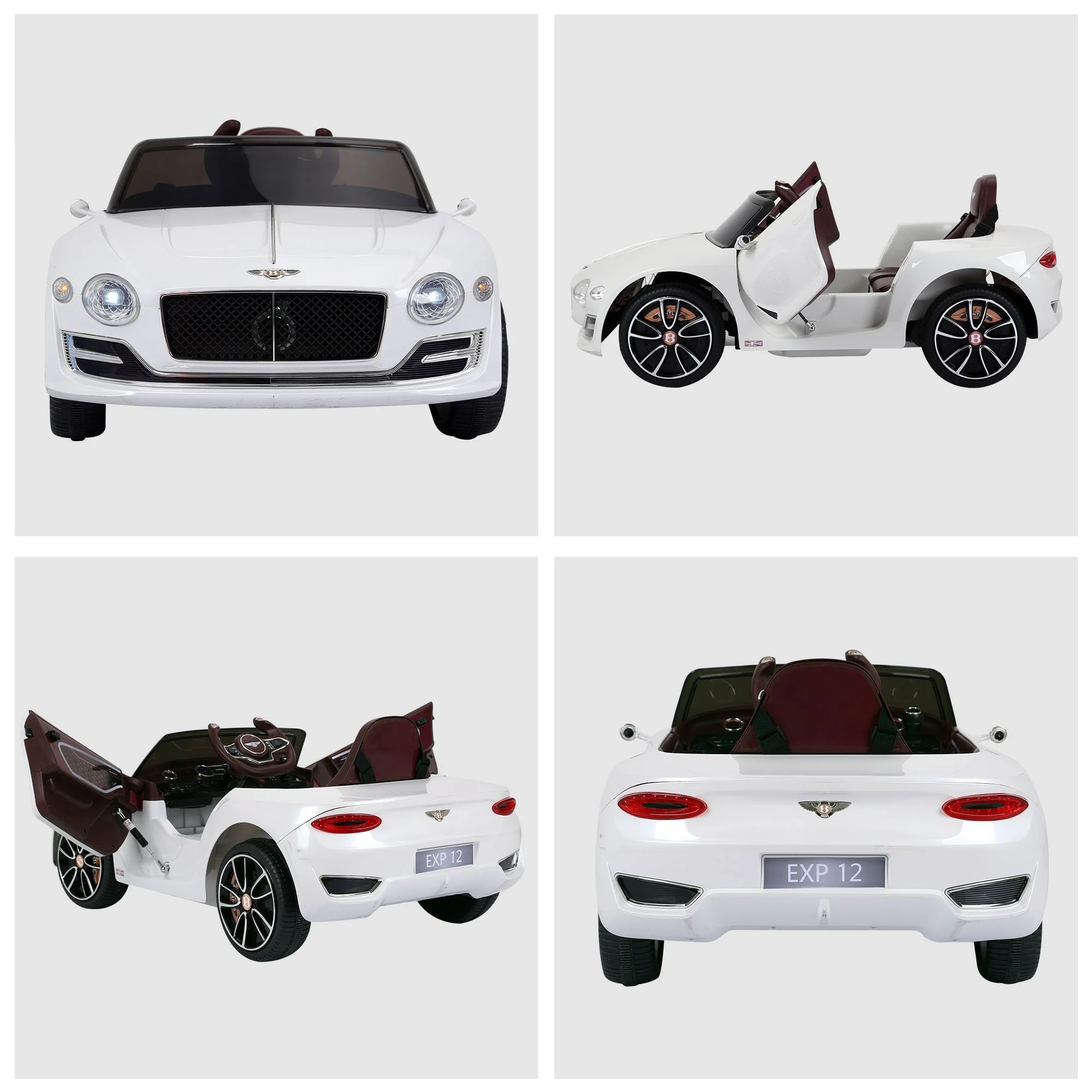 Kids Electric Car Kids Ride on Toys W/ LED Lights-White - Image 8