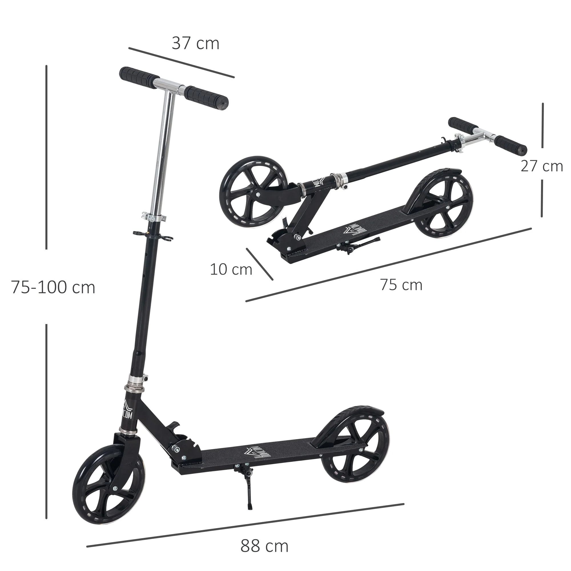 Kids Scooter Teenager Kick Scooter Foldable 4 Levels Adjustable Height with Rear Fender Brake for 7-14 Years - Image 2