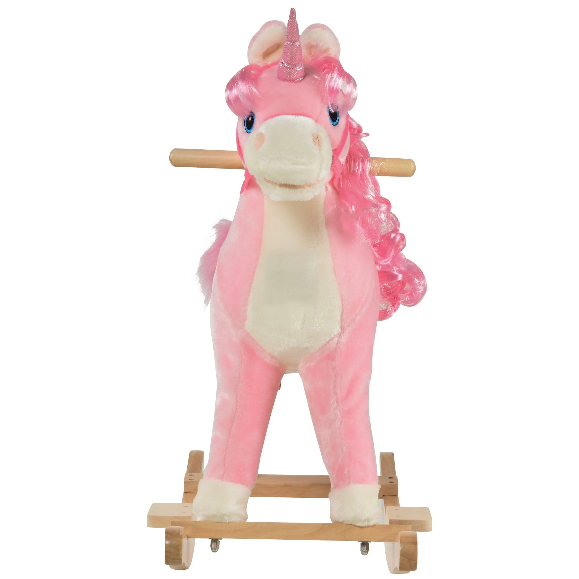 Kids Unicorn Plush Rocking Ride On w/ Sound Pink - Image 9