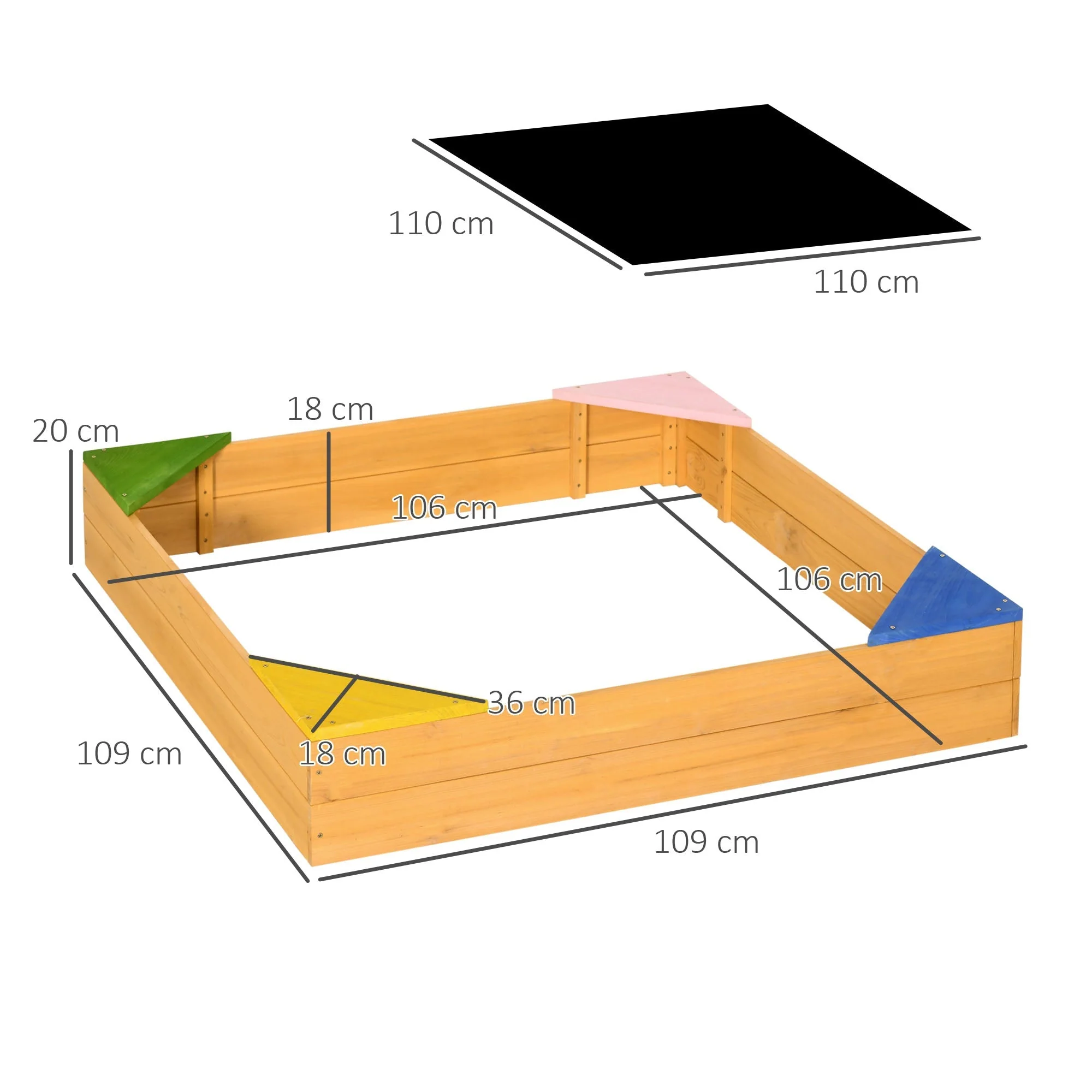 Kids Wooden Sand Pit - Image 3