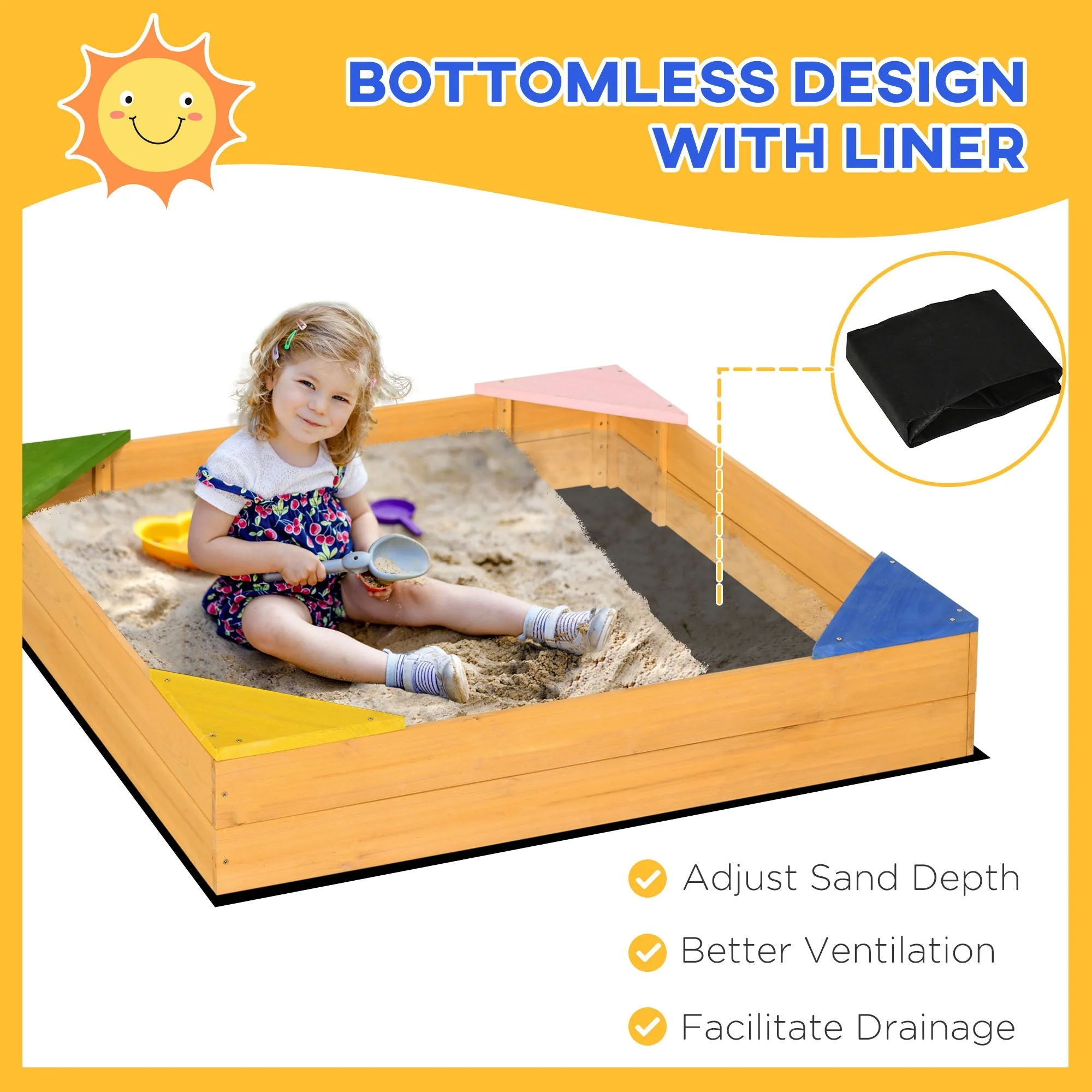 Kids Wooden Sand Pit - Image 4