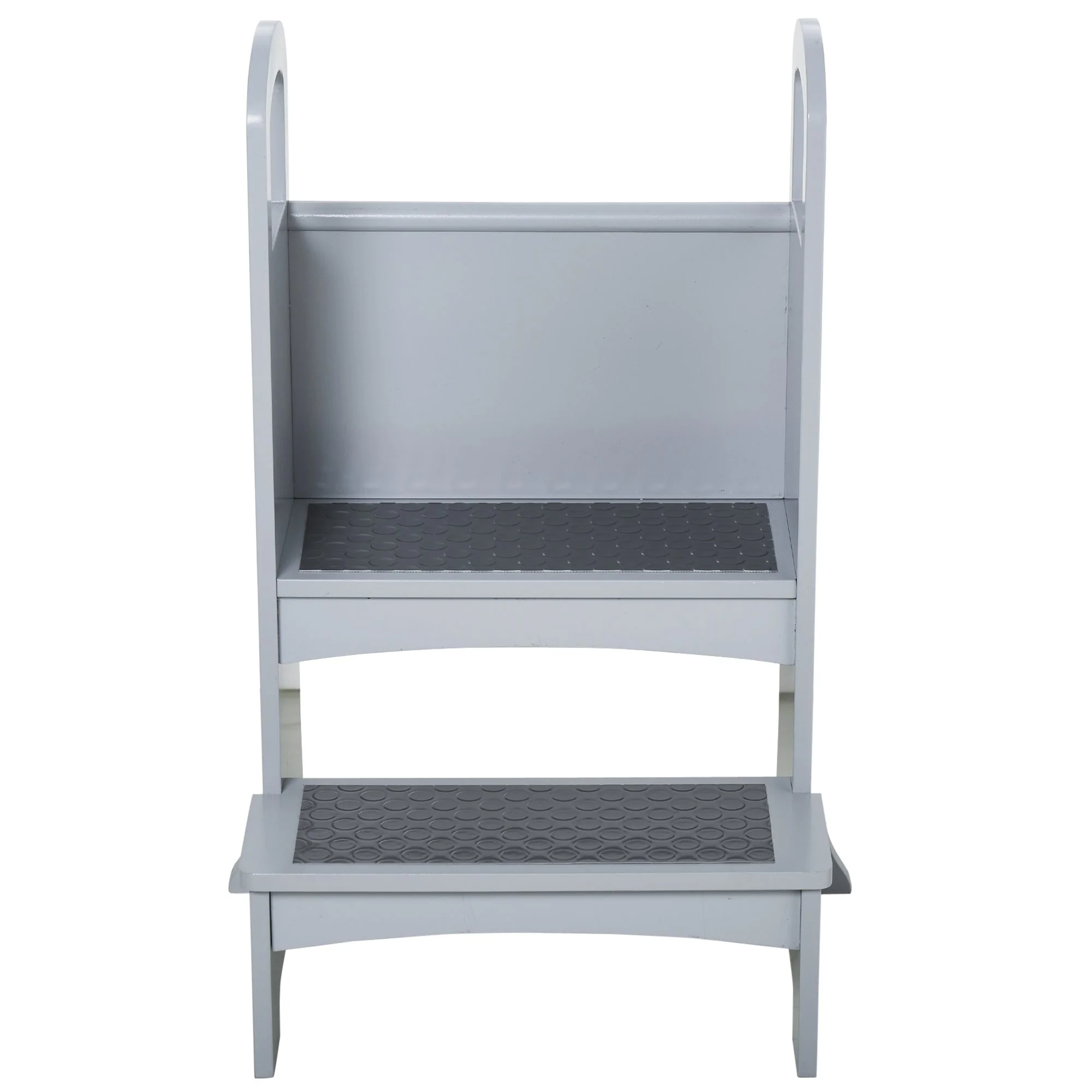 Kids Wooden Step Stool Kitchen Helper w/ Non-Slip Panels Handles Child Toddler Home Help 3 - 8 Yrs Grey - Image 6