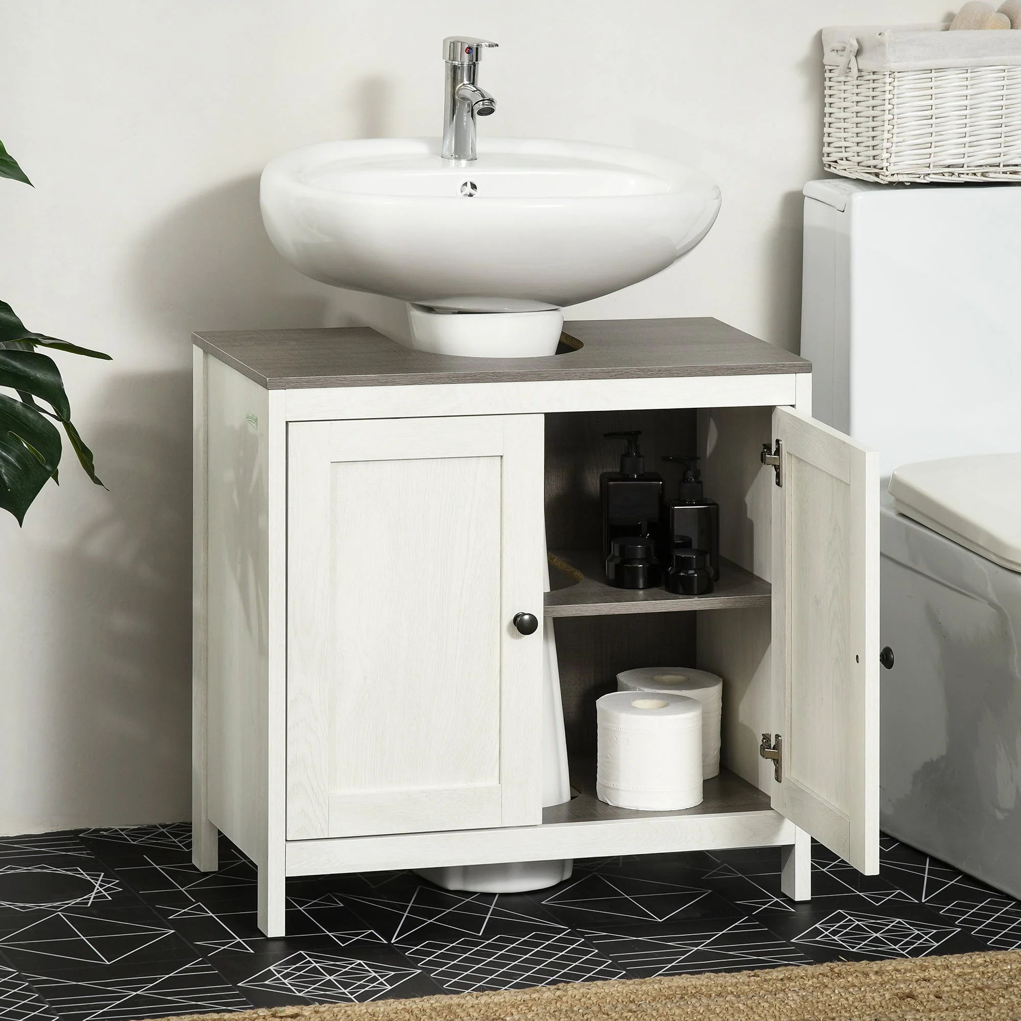 Kleankin Modern Bathroom Sink Cabinet - Image 7
