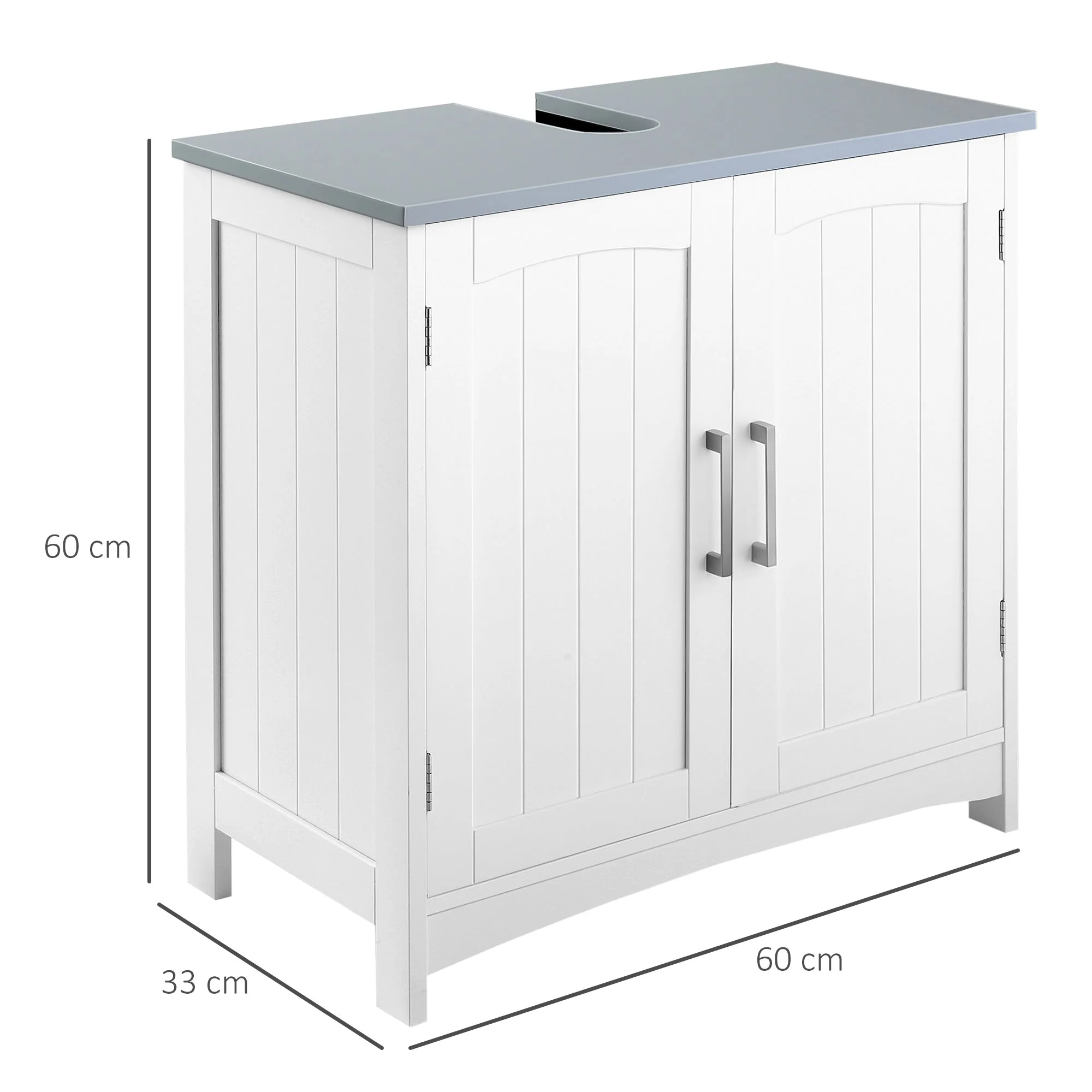 kleankin Pedestal Under Sink Cabinet with Double Doors - Image 2