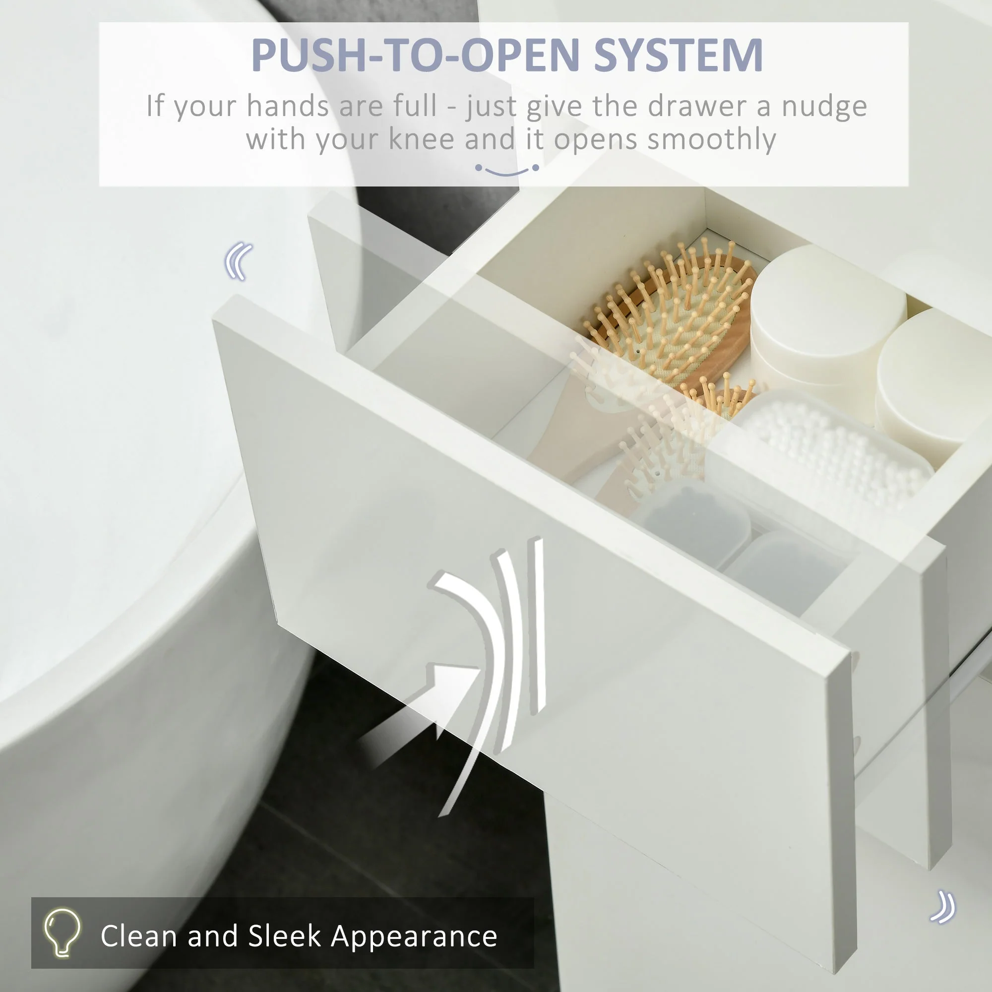 kleankin Tall Bathroom Cabinet with Adjustable Shelves - Image 6