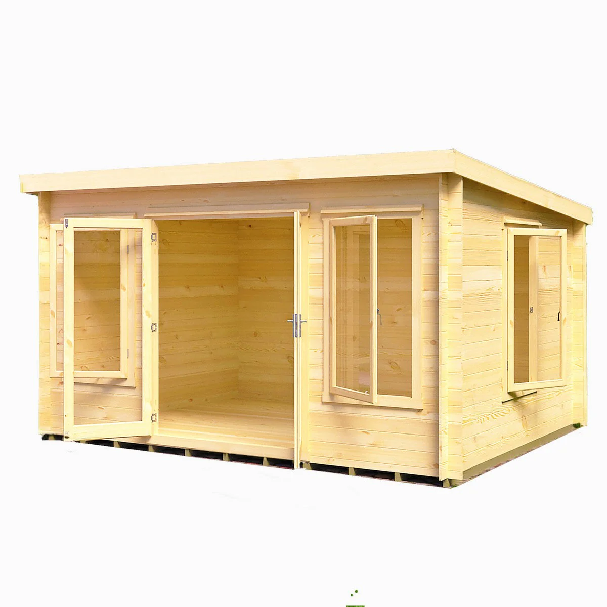 Shire Emneth 12' 9" x 9' 9" Pent Log Cabin - Premium 19mm Cladding Log Clad - Image 11