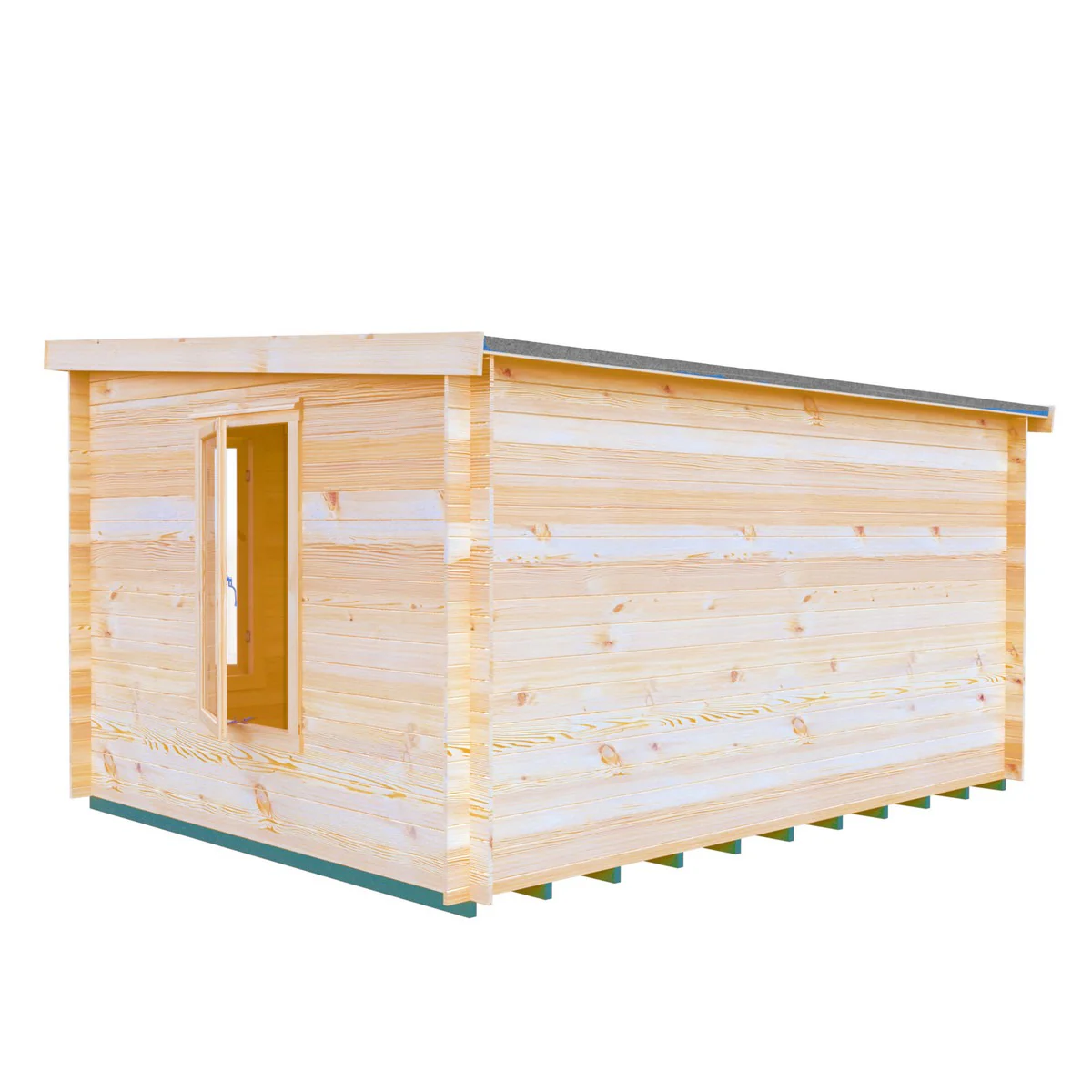 Shire Emneth 12' 9" x 9' 9" Pent Log Cabin - Premium 19mm Cladding Log Clad - Image 13