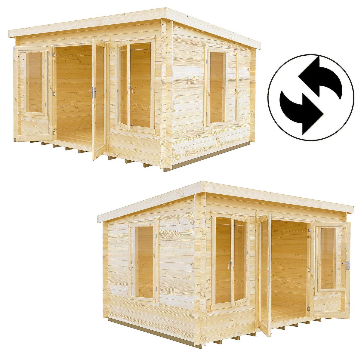 Shire Emneth 12' 9" x 9' 9" Pent Log Cabin - Premium 19mm Cladding Log Clad - Image 7
