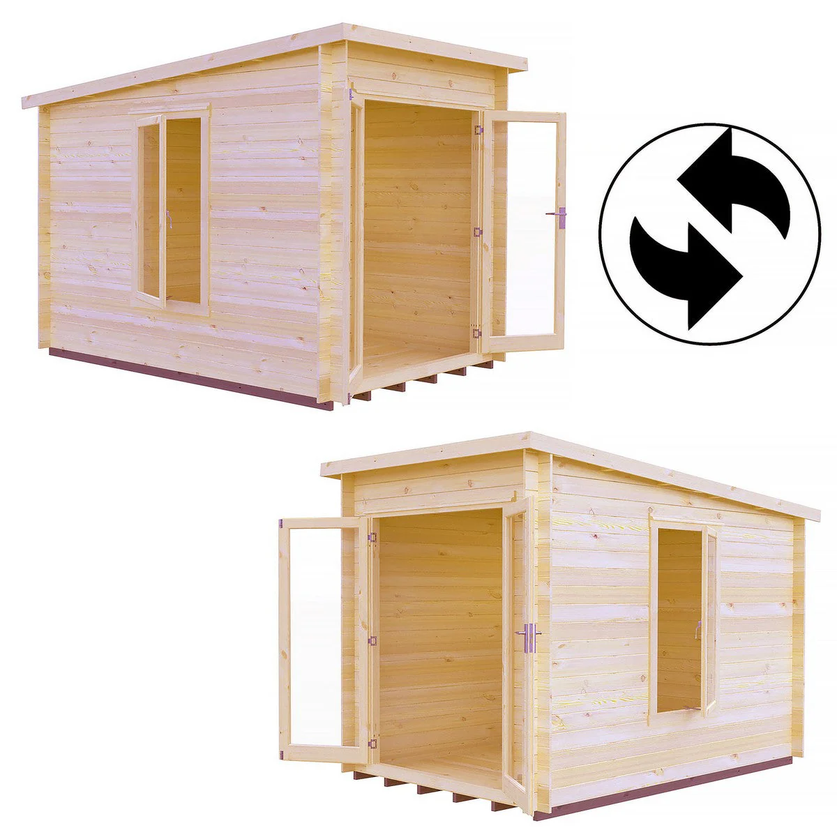 Shire Emneth 6' 10" x 9' 9" Pent Log Cabin - Premium 19mm Cladding Log Clad - Image 7