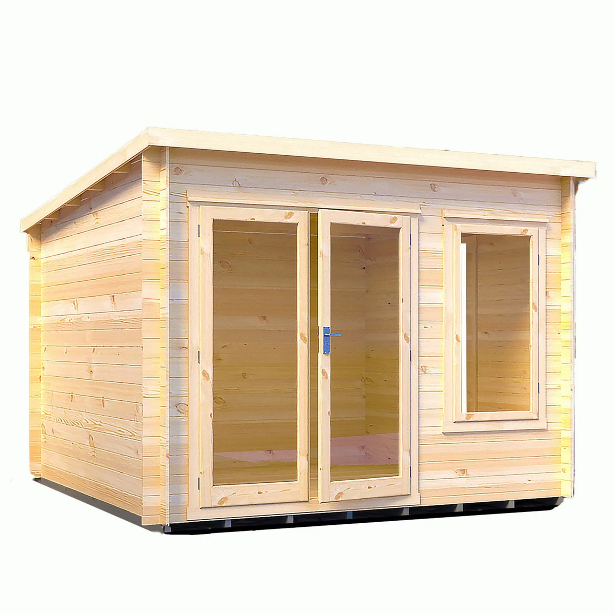 Shire Emneth 9' 9" x 9' 9" Pent Log Cabin - Premium 19mm Cladding Log Clad - Image 10