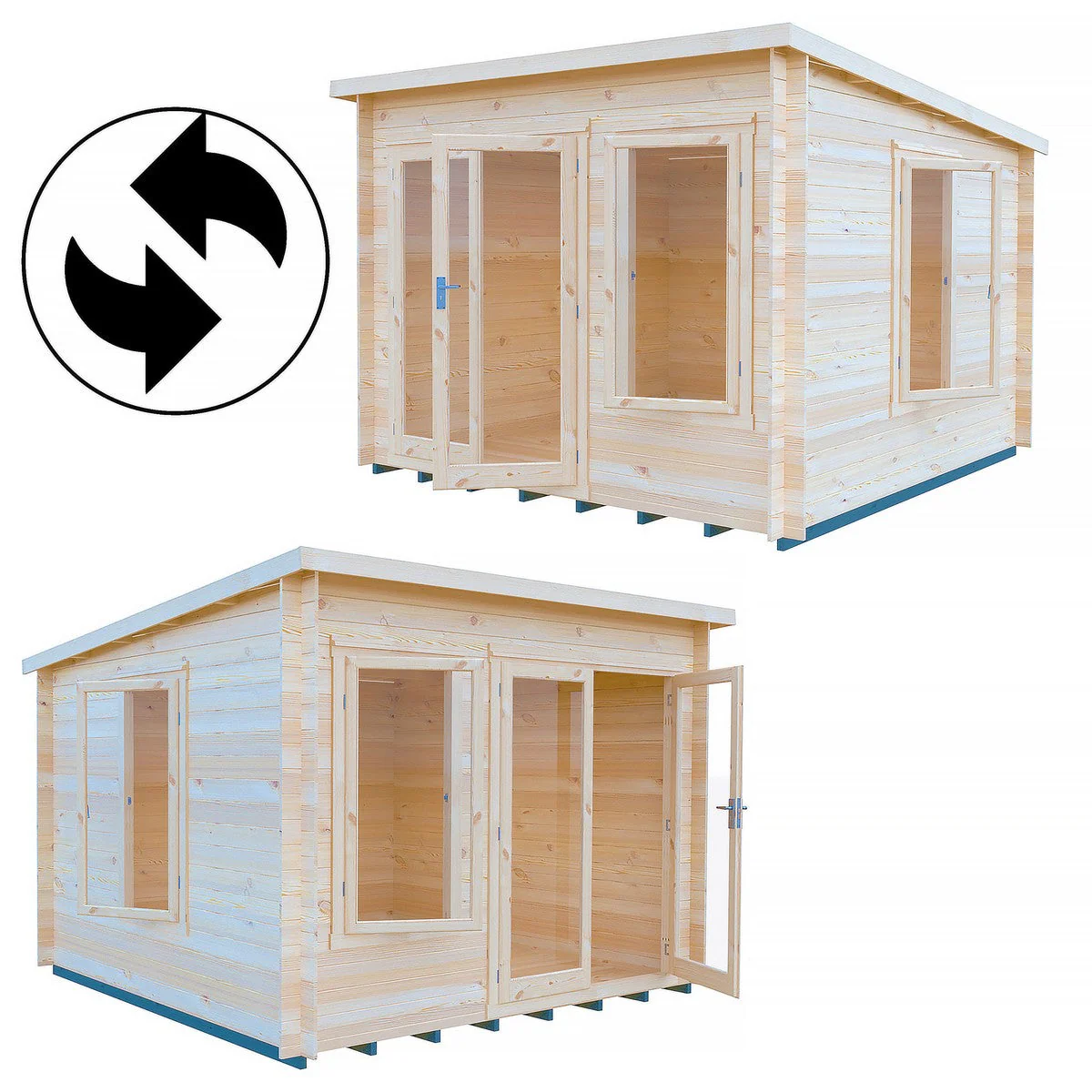 Shire Emneth 9' 9" x 9' 9" Pent Log Cabin - Premium 19mm Cladding Log Clad - Image 7