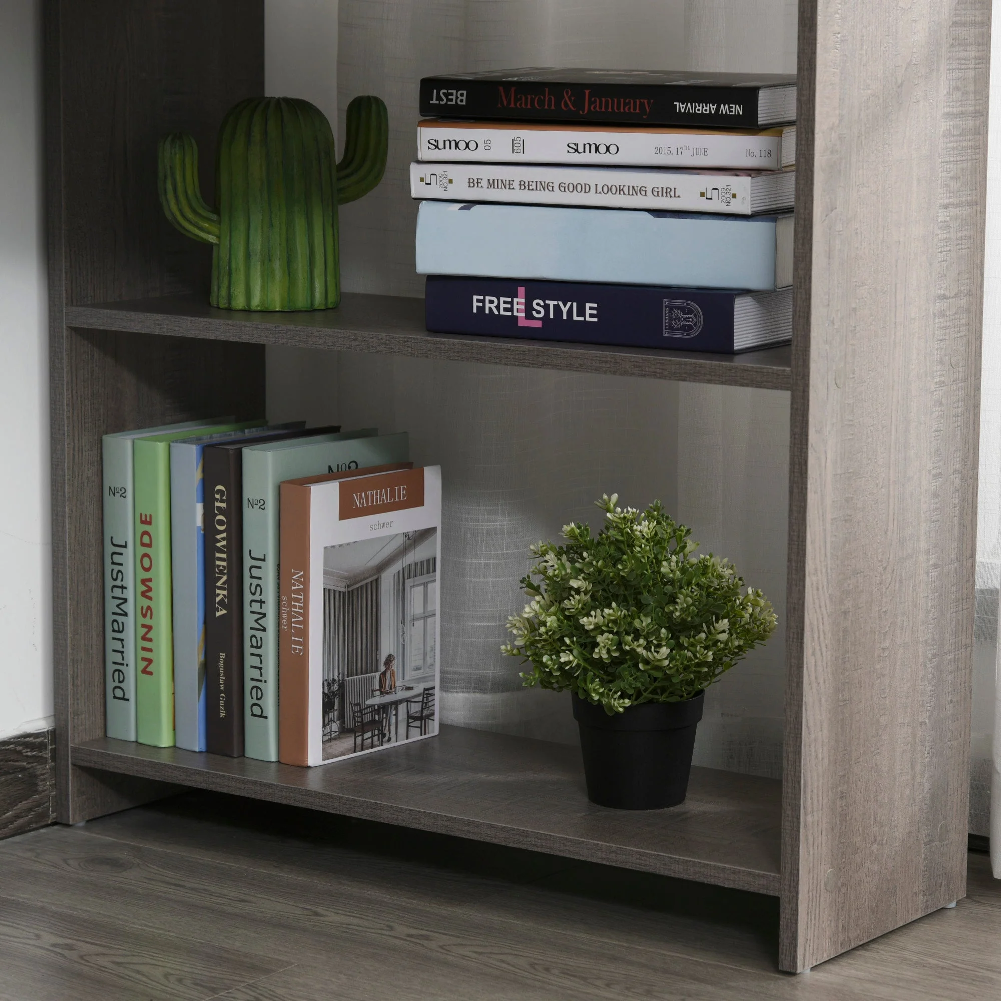 L-Shaped Corner Computer Desk w/ 2 Shelves Wide Worktop Keyboard Tray Drawer & CPU Stand Home Office Study Bedroom Furniture Grey - Image 7