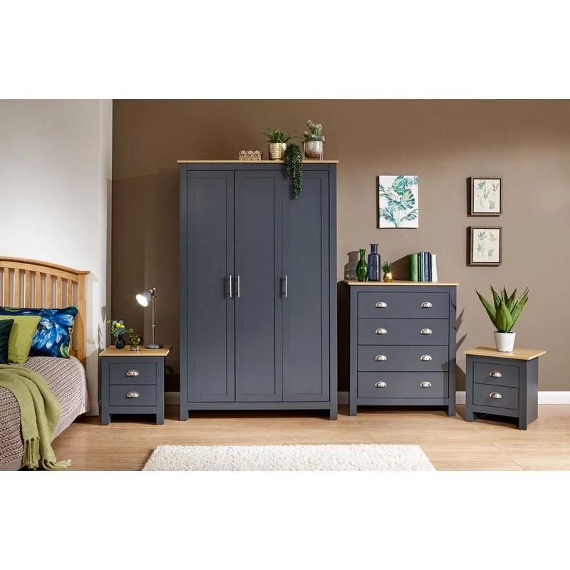 Lancaster 4 Piece Bedroom Furniture Set Blue - Image 5