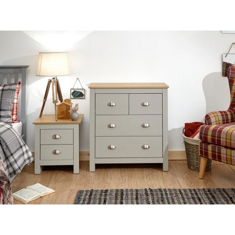 Lancaster Chest of Drawers Grey 4 Drawers - Image 3