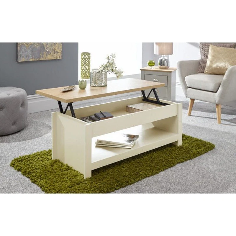 Lancaster Extending Coffee Table Cream 1 Shelf 105cm - Image 2