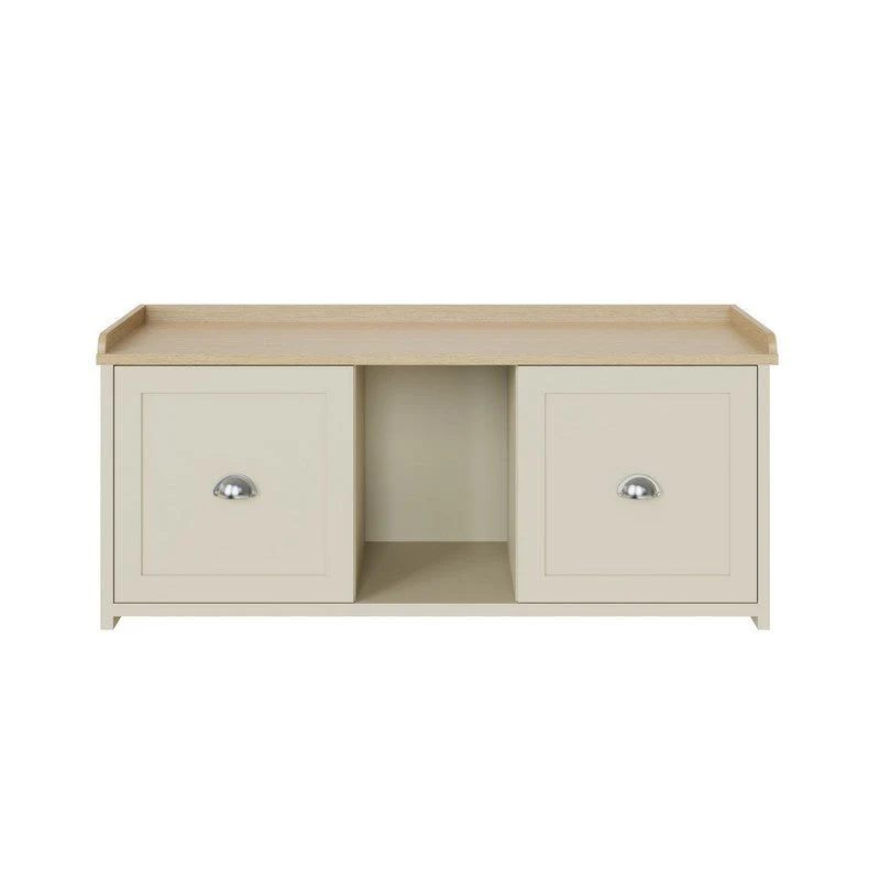Lancaster Hall Bench Cream 2 Shelves - Image 5