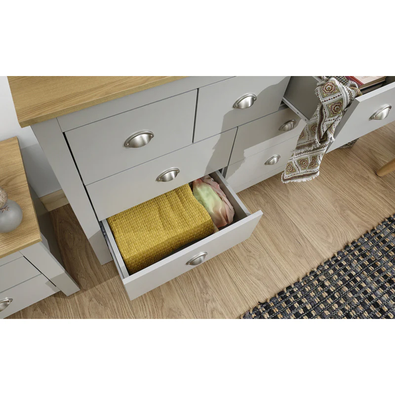 Lancaster Large Chest of Drawers Grey 7 Drawers - Image 5