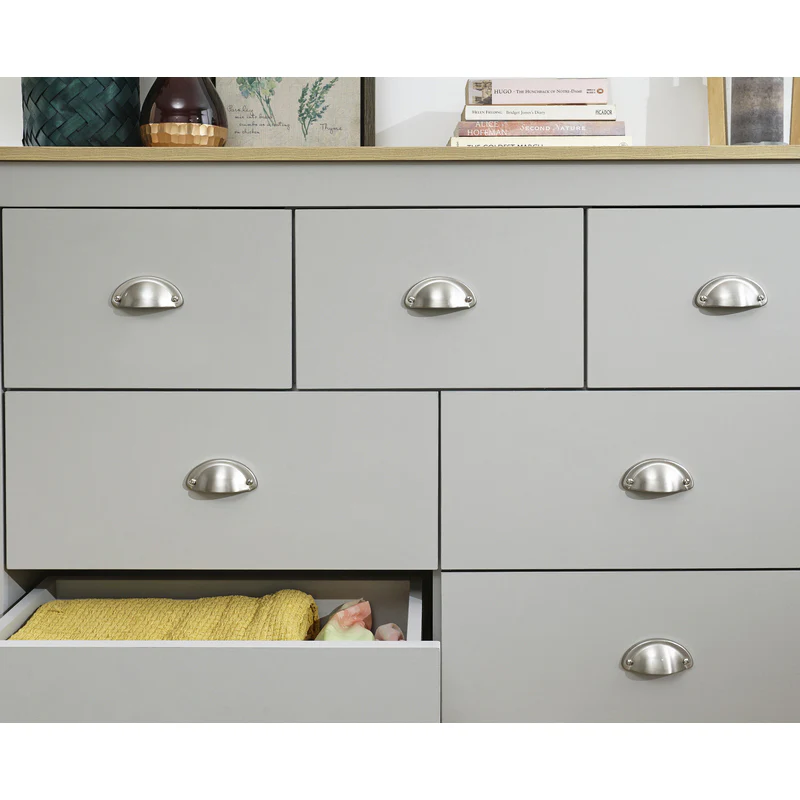 Lancaster Large Chest of Drawers Grey 7 Drawers - Image 8