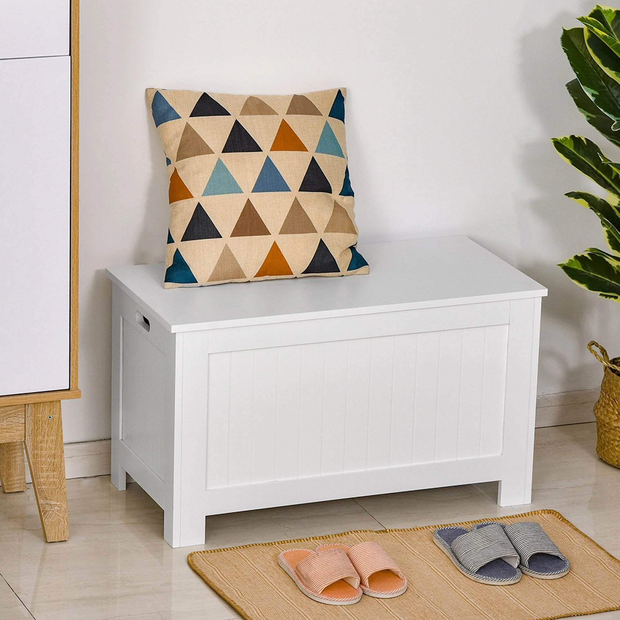 Large Storage Box Toy Chest Cabinet Container Unit Organizer with Lid & Safety Hinges - Image 2