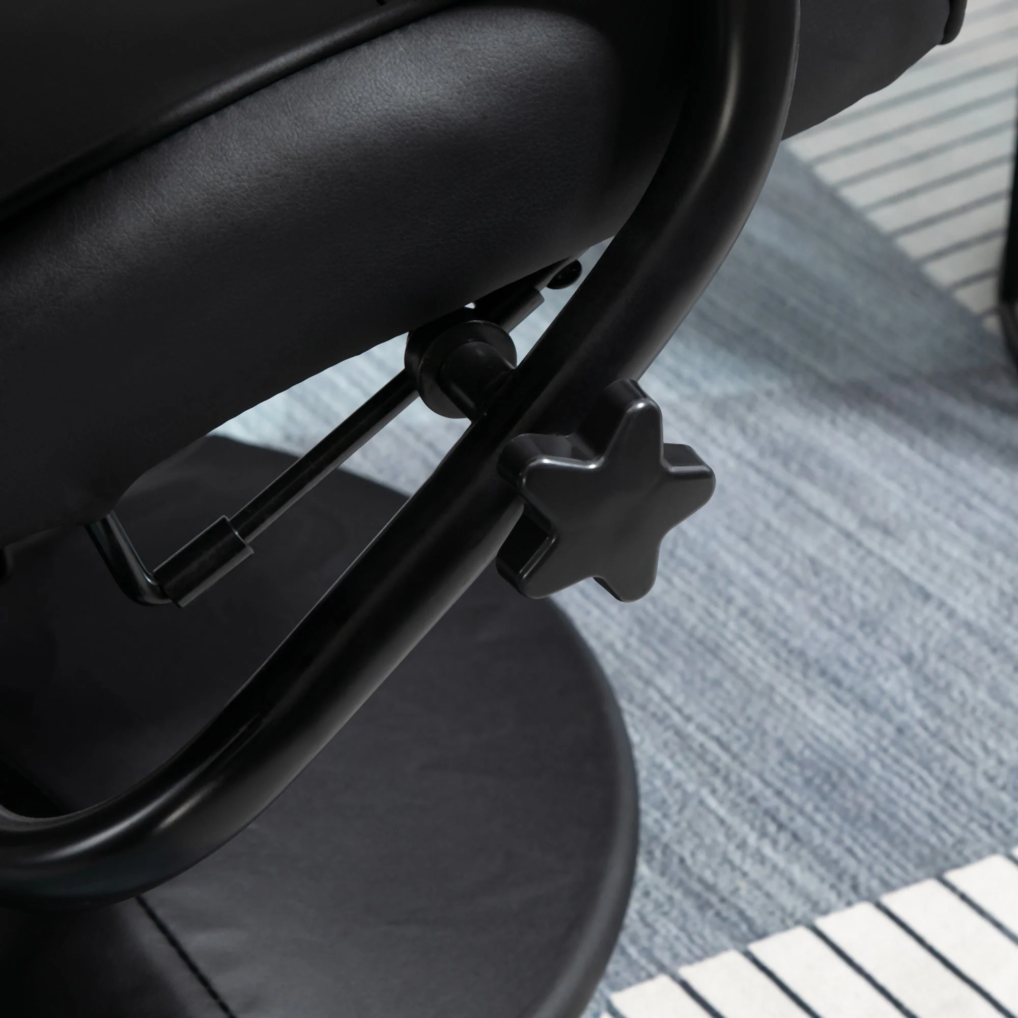 Manual Sofa Reclining Armchair PU Leather Massage Recliner Chair and Ottoman - Image 7