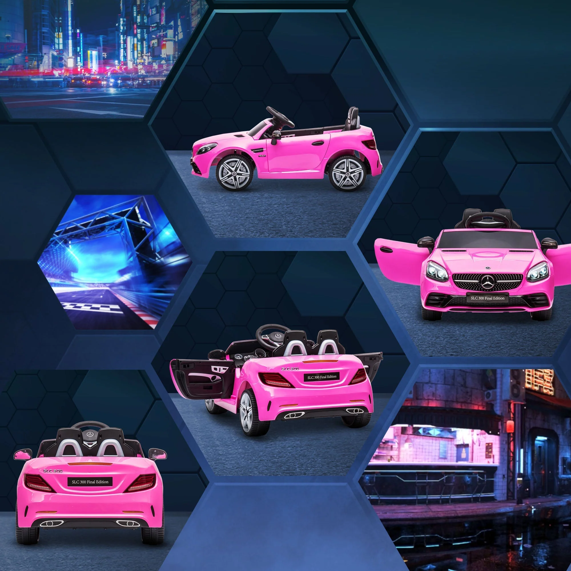 Mercedes Benz SLC 300 Ride On Electric Car With Parent Remote 3 To 6 Years Pink by Aiyaplay - Image 7