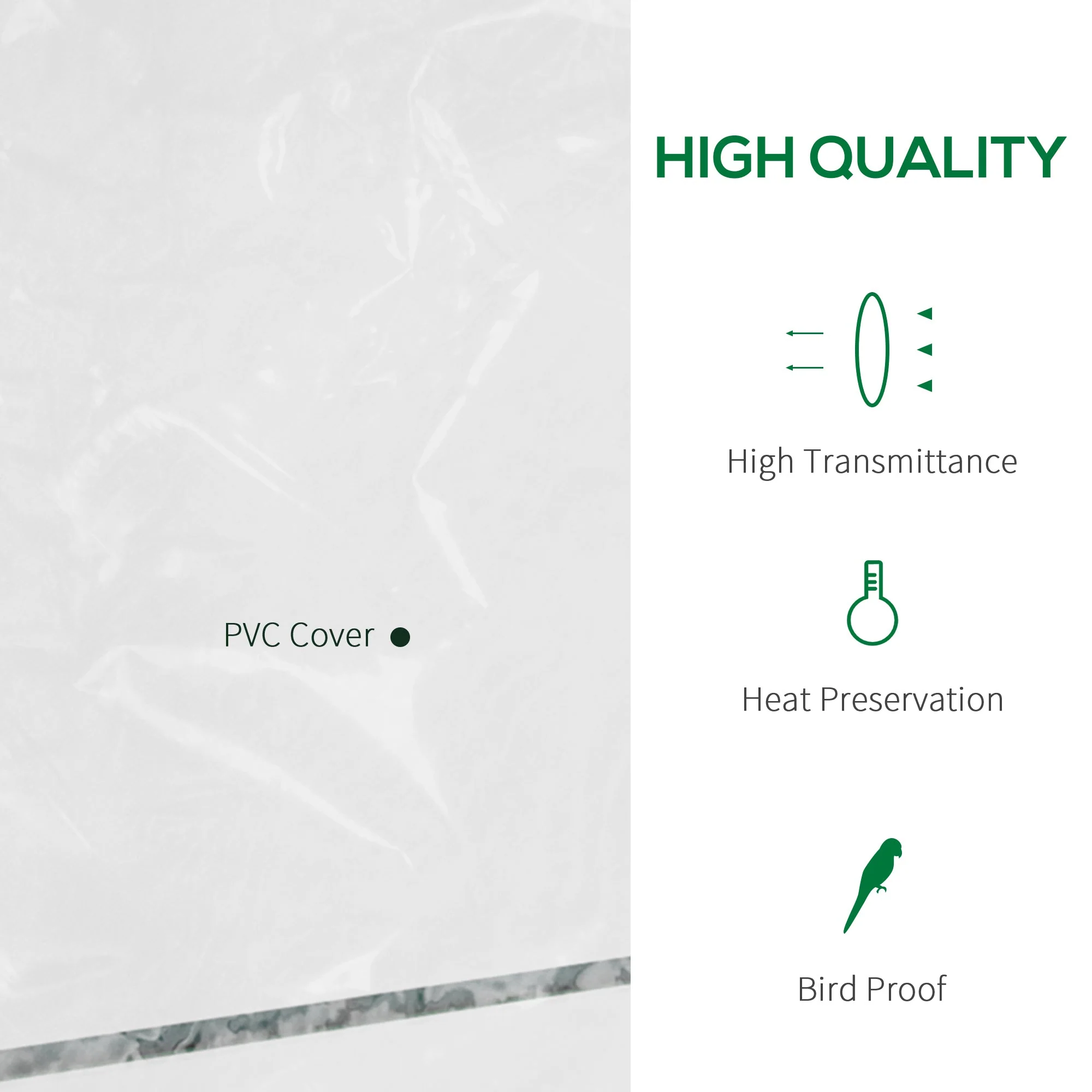 Metal Frame Walk in Grow Herb Plant Portable Greenhouse Transparent 143 L x 73W x 195H cm - Image 4