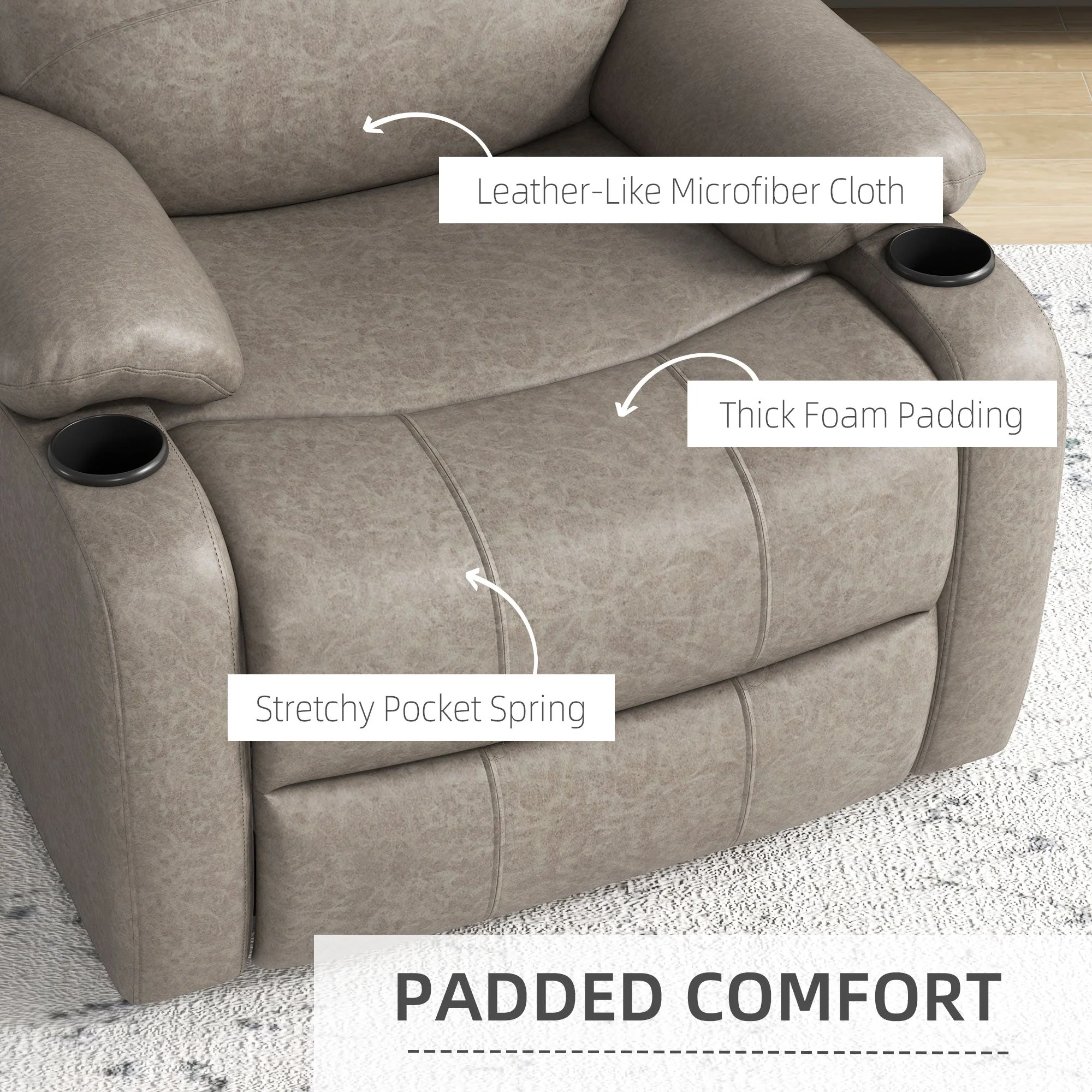 Microfibre Recliner Armchair - Image 5