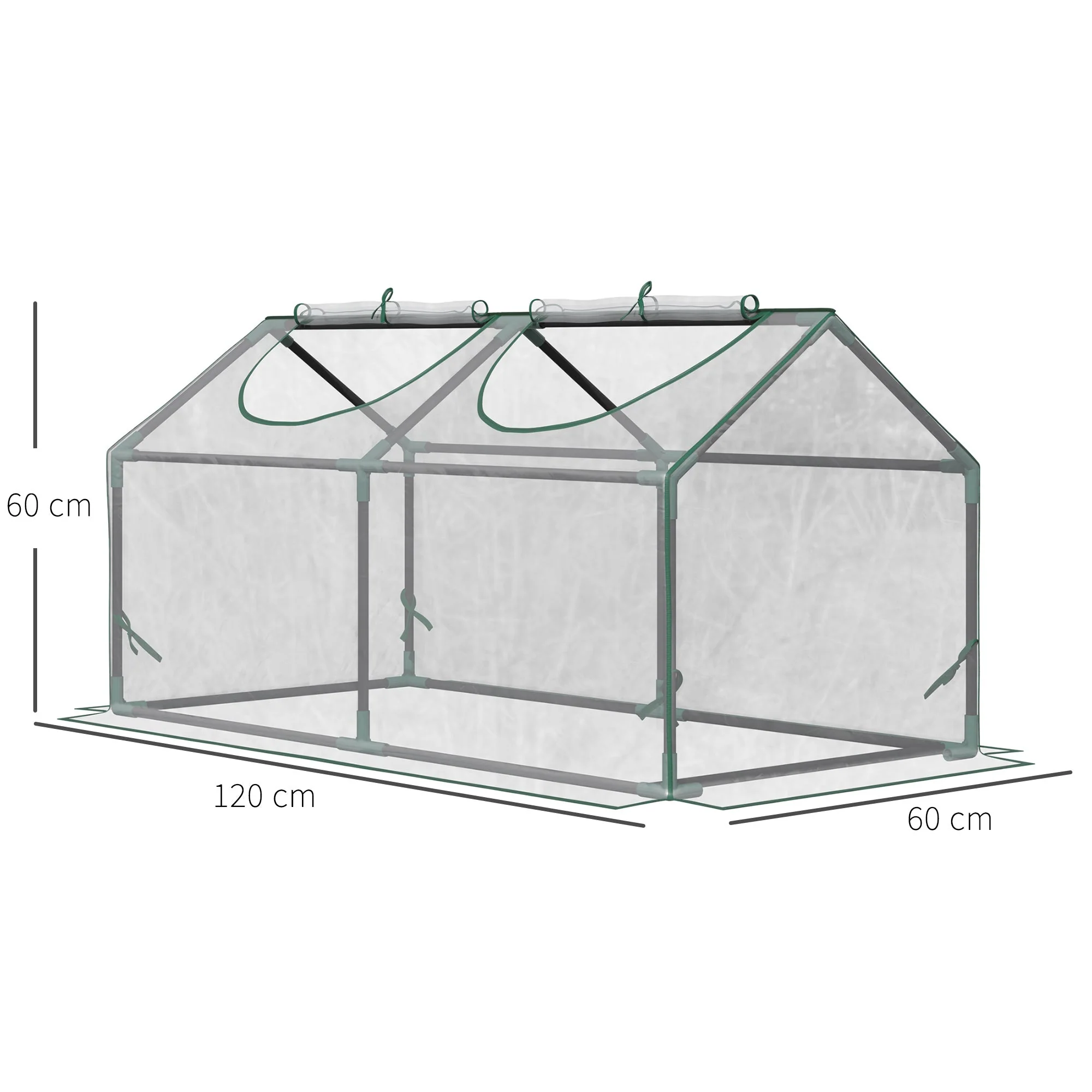 Mini Greenhouse Portable Flower Planter Tomato Vegetable House for Garden Backyard with Zipper 120 x 60 x 60 cm - Image 3