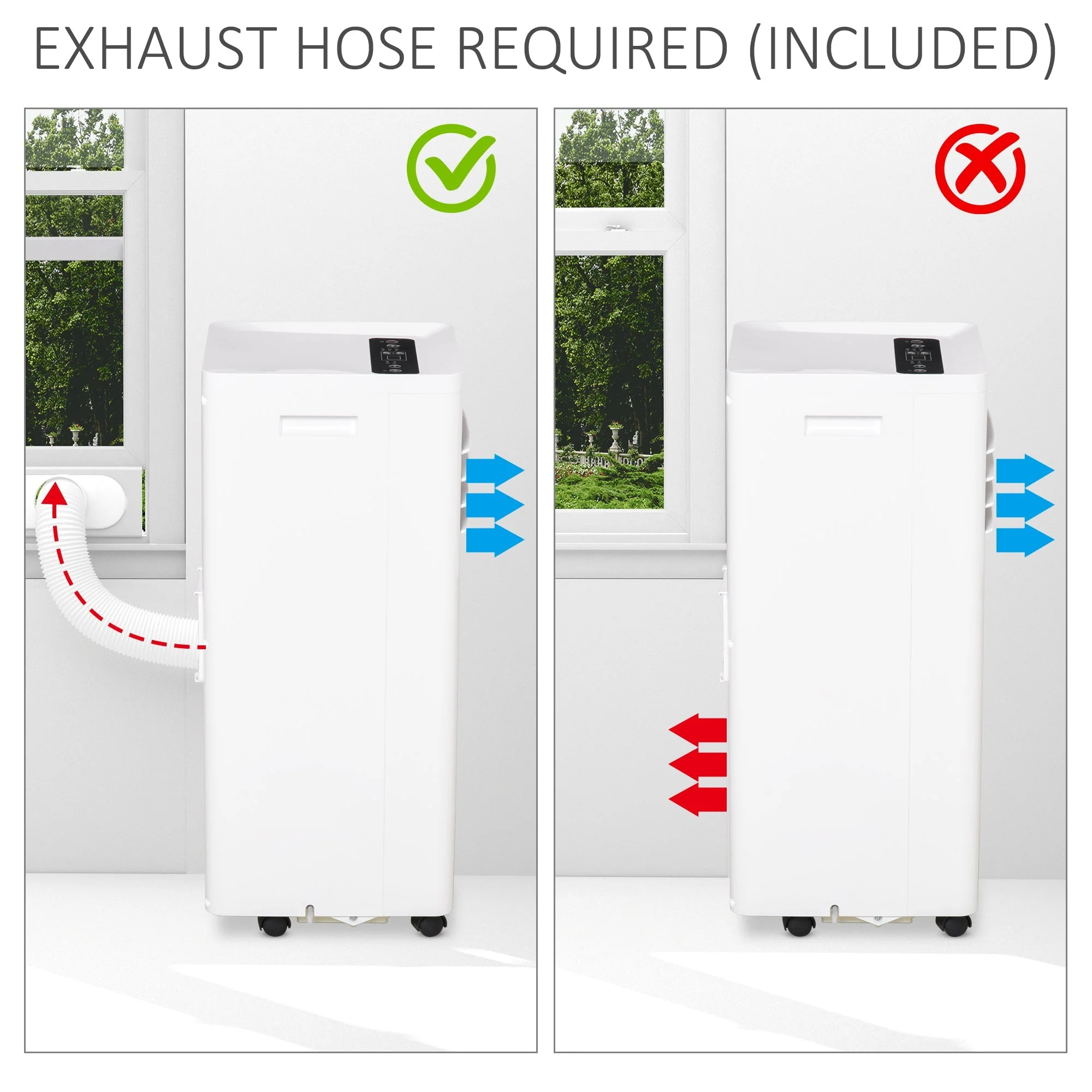 Mobile Air Conditioner White W/ Remote Control Cooling Dehumidifying Ventilating - 650W - Image 9