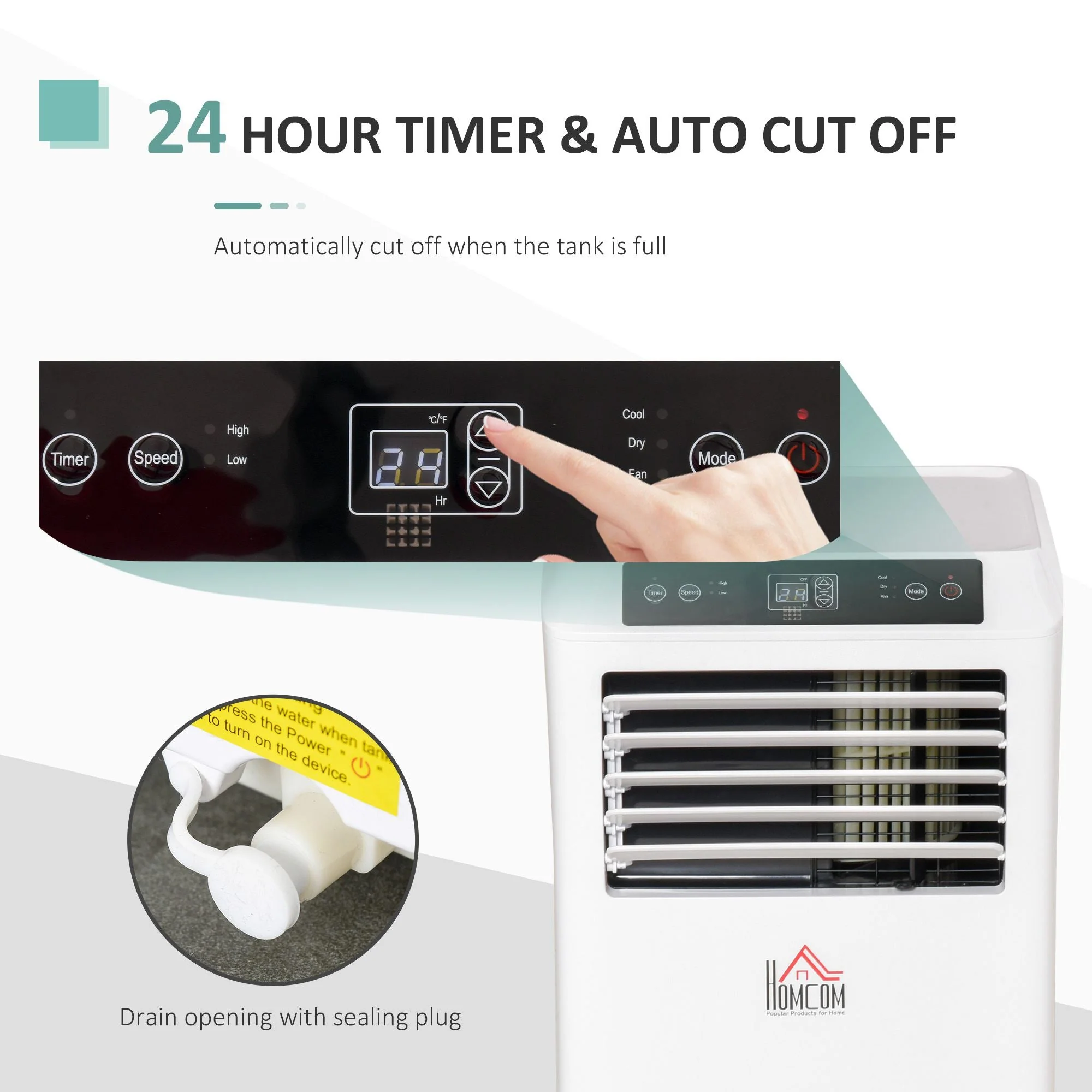 Mobile Air Conditioner White W/ Remote Control Cooling Dehumidifying Ventilating - 765W - Image 5