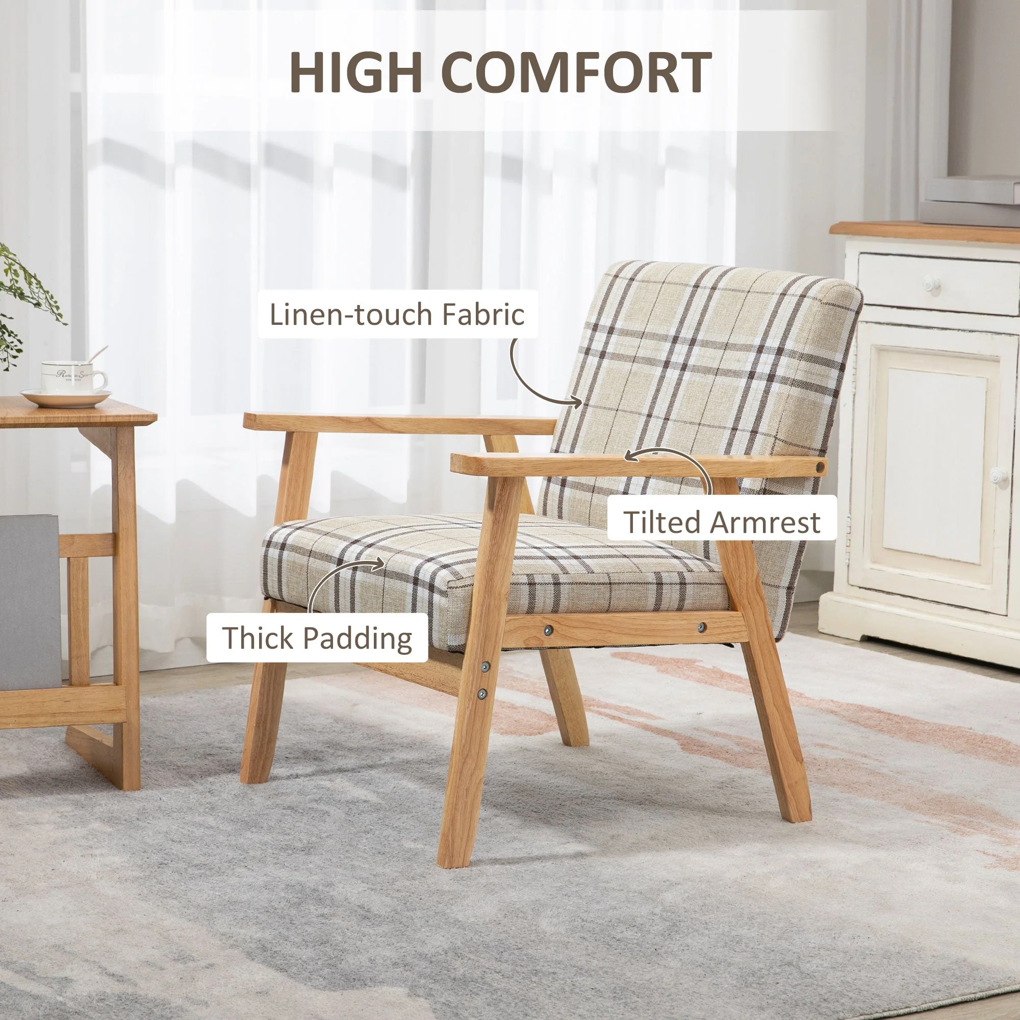 Modern Accent Chairs with Cushioned Seat - Image 4