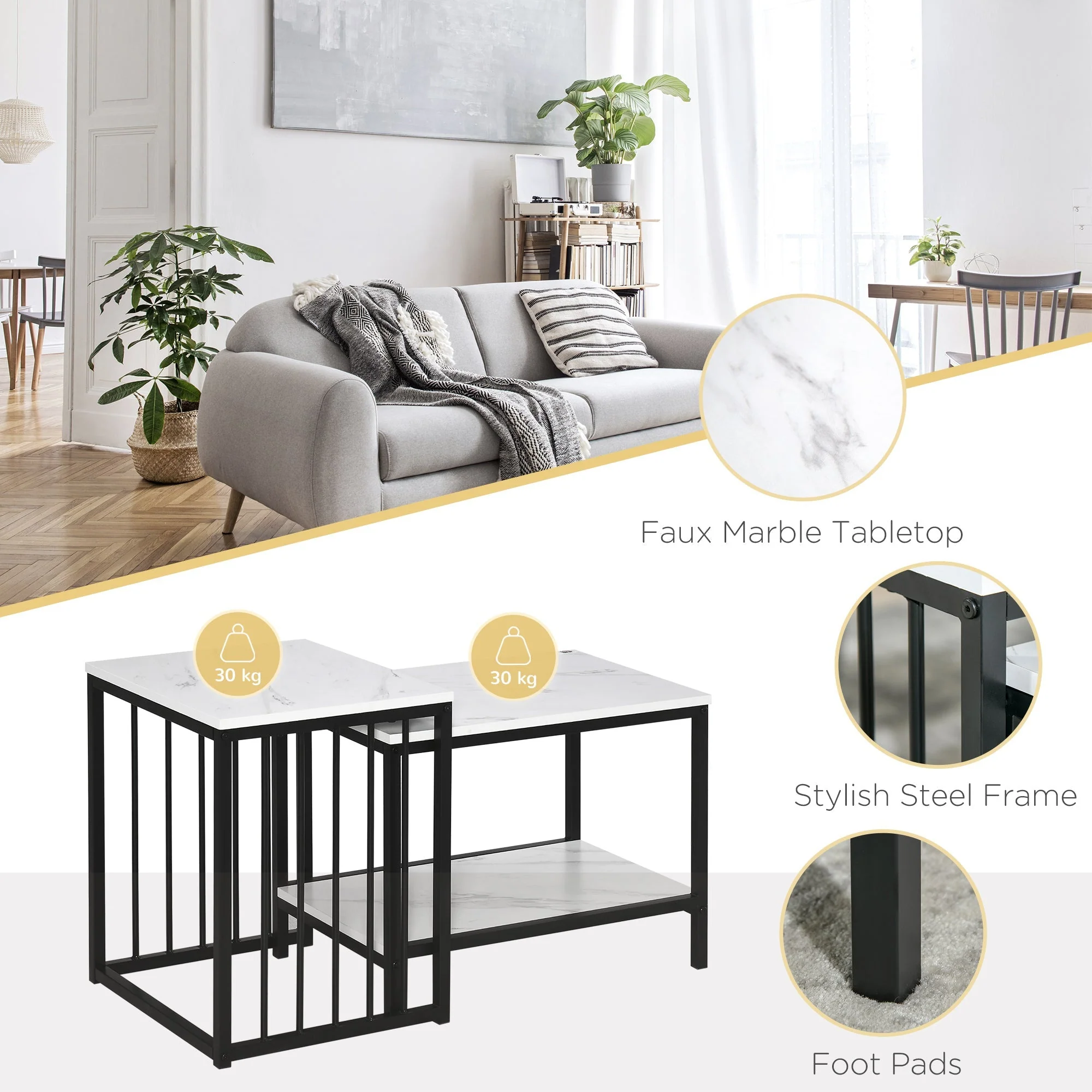 Modern Coffee Table Set of Two - Image 4