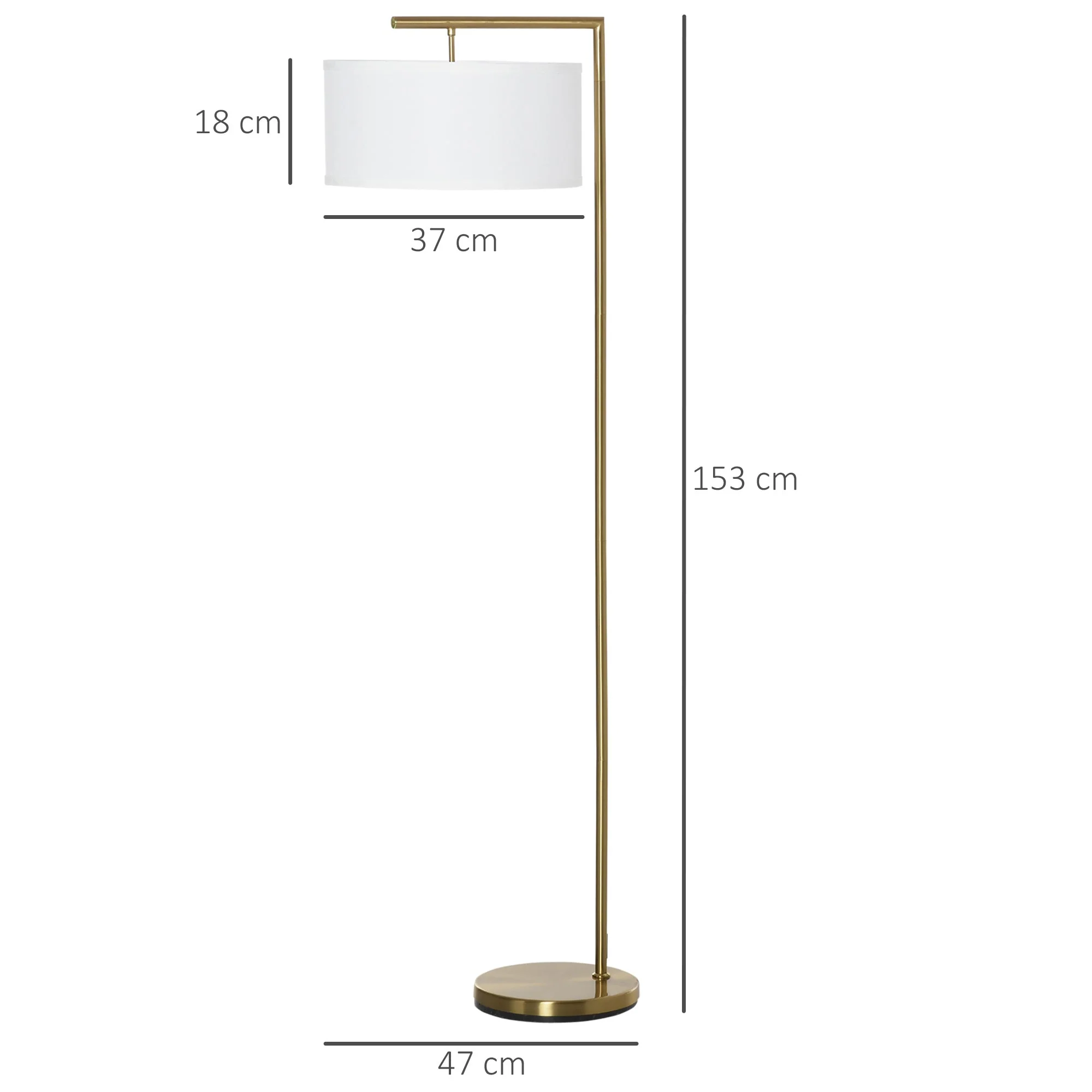Modern Floor Lamp Tall Pole Light with Linen Shade E27 Holder for Home Office - Image 3